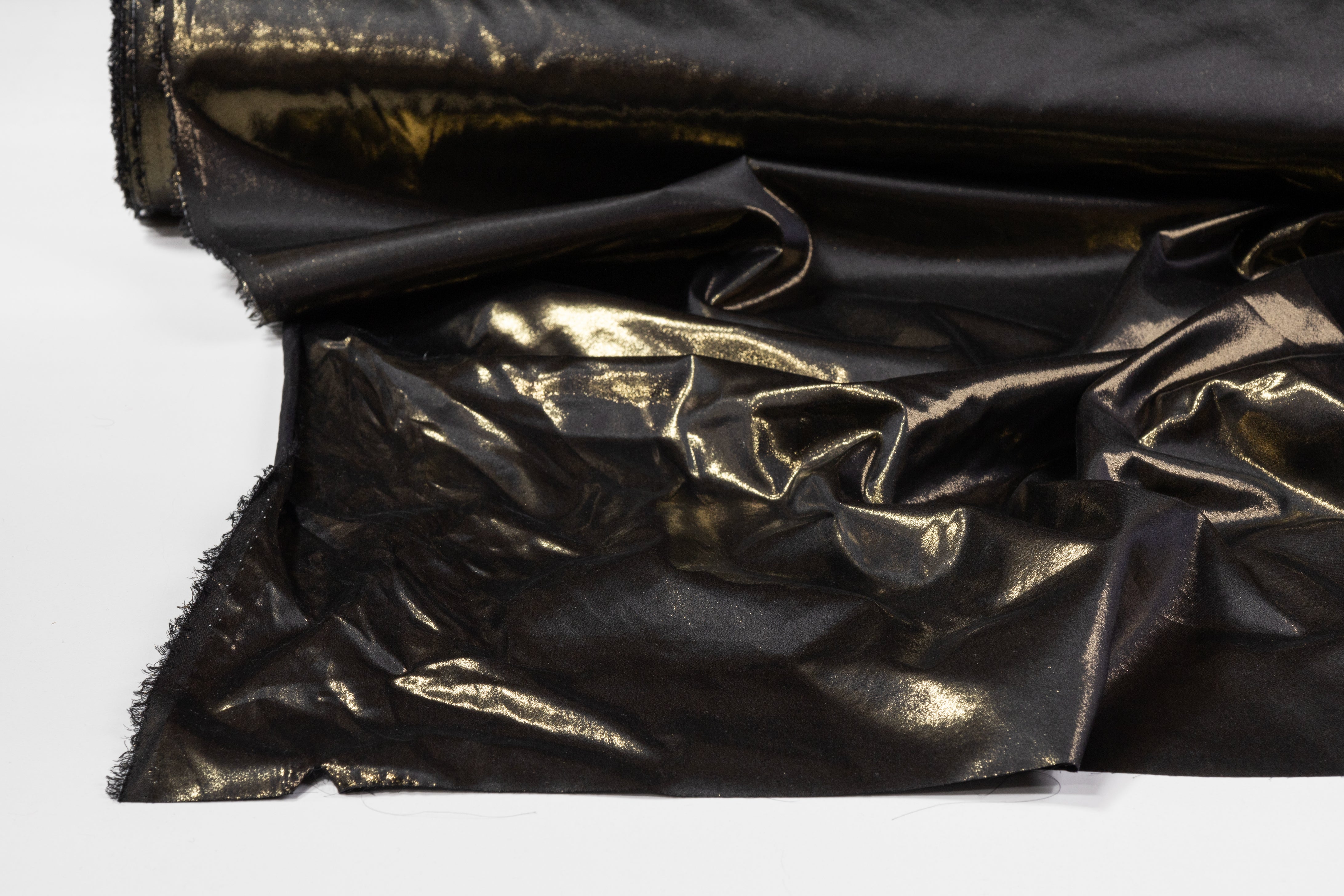 Laminated Italian Silk Charmeuse - Black / Gold