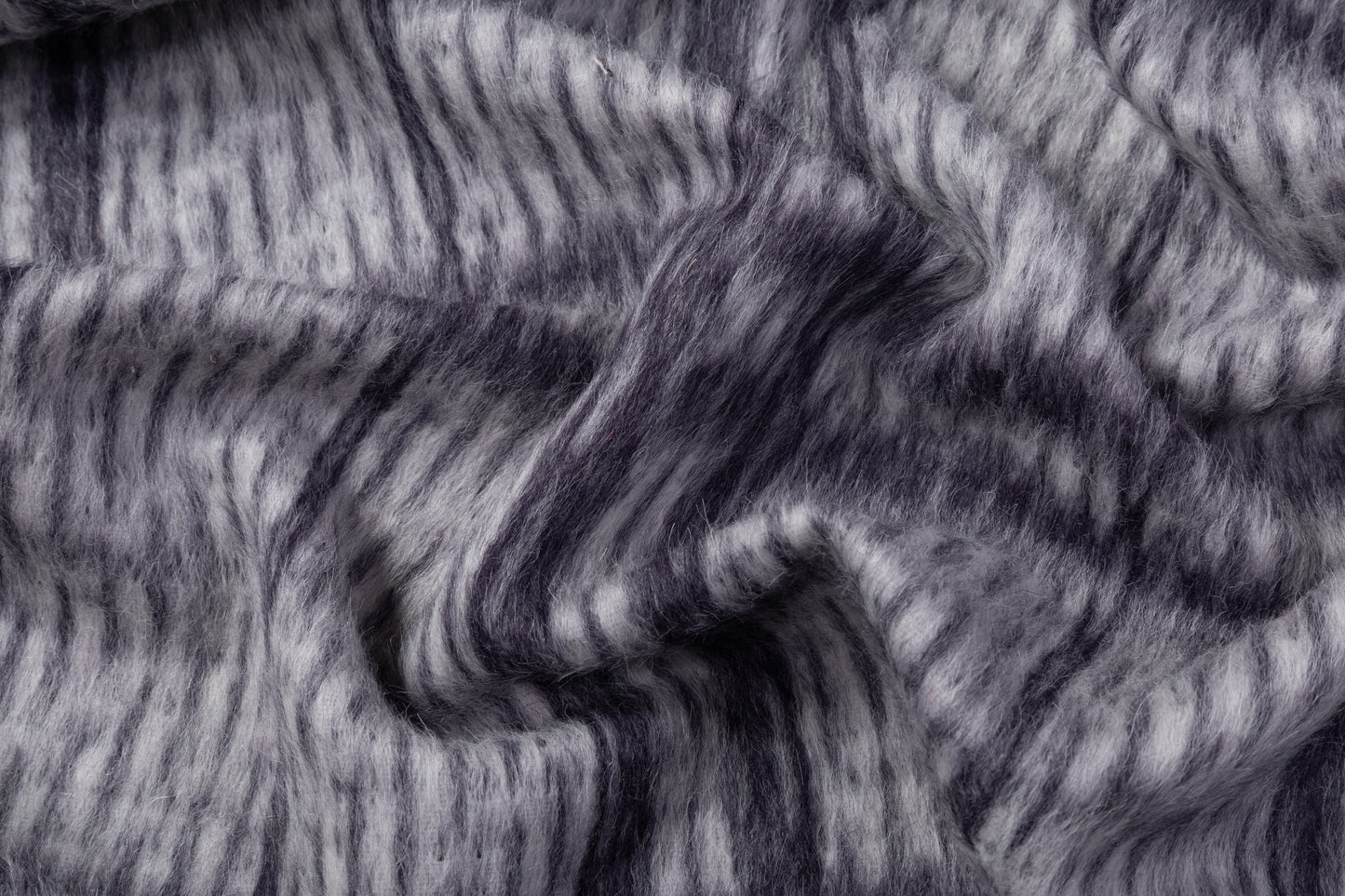 Checked Italian Alpaca Wool Coating - Gray / Purple