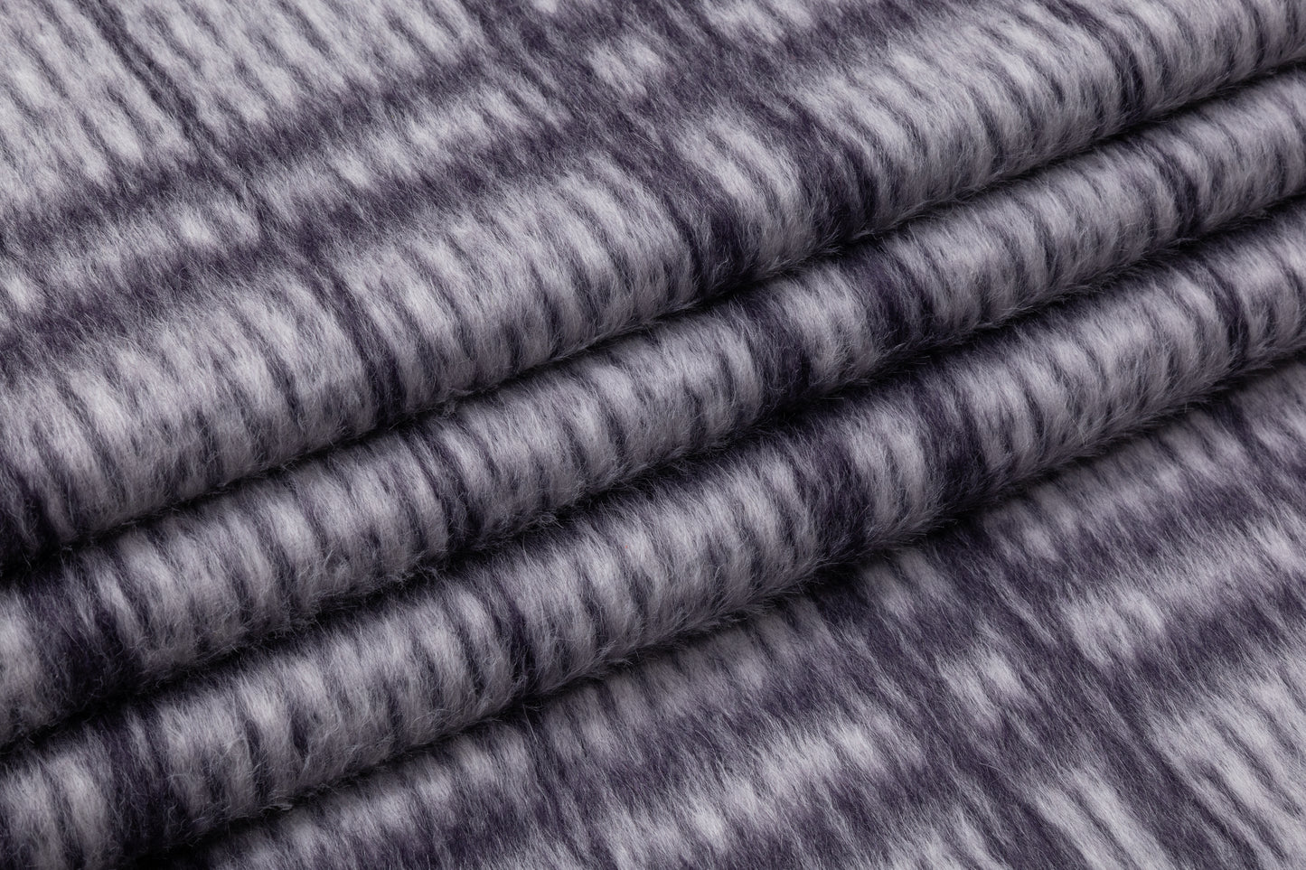 Checked Italian Alpaca Wool Coating - Gray / Purple