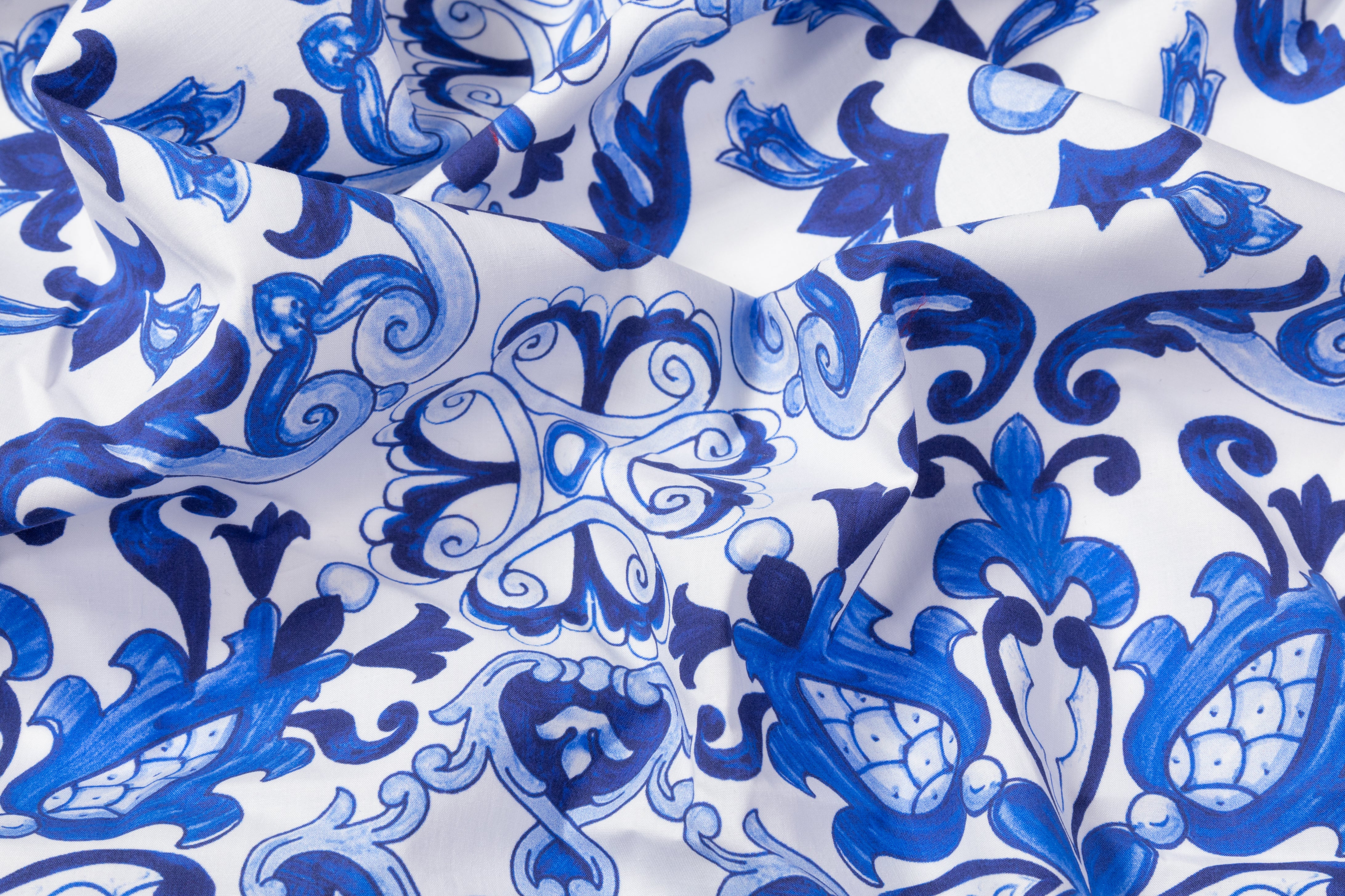 Max Mara - Printed Italian Cotton - Blue / White