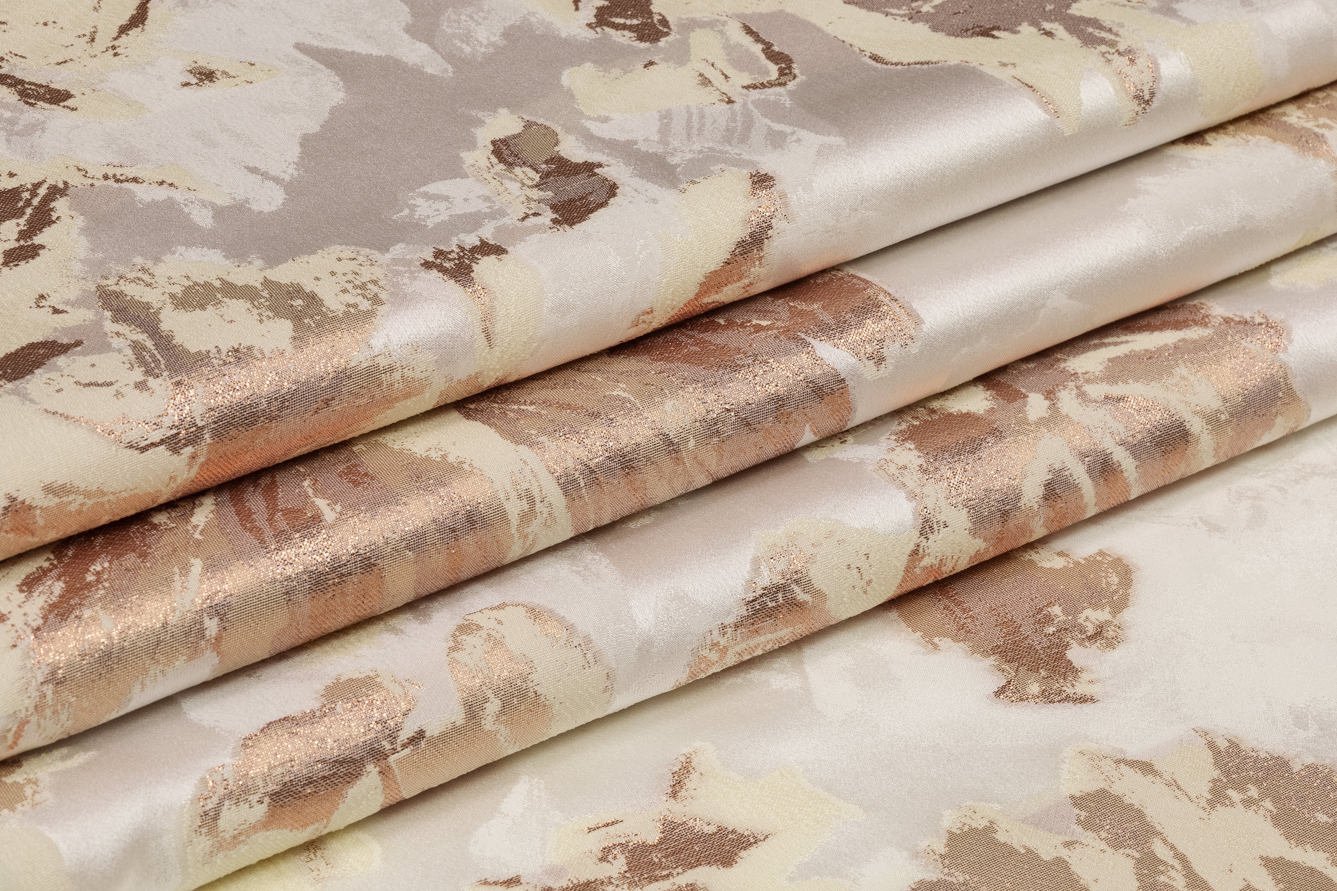 Floral Metallic Italian Silk Jacquard - Ivory / Champagne Gold