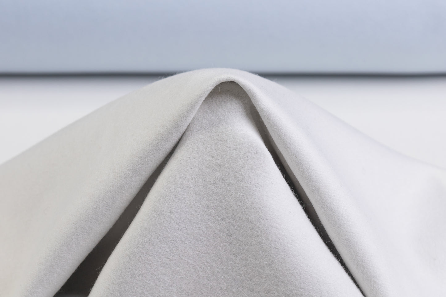Piacenza - Double Faced Italian Wool Cashmere Coating - Baby Blue / White