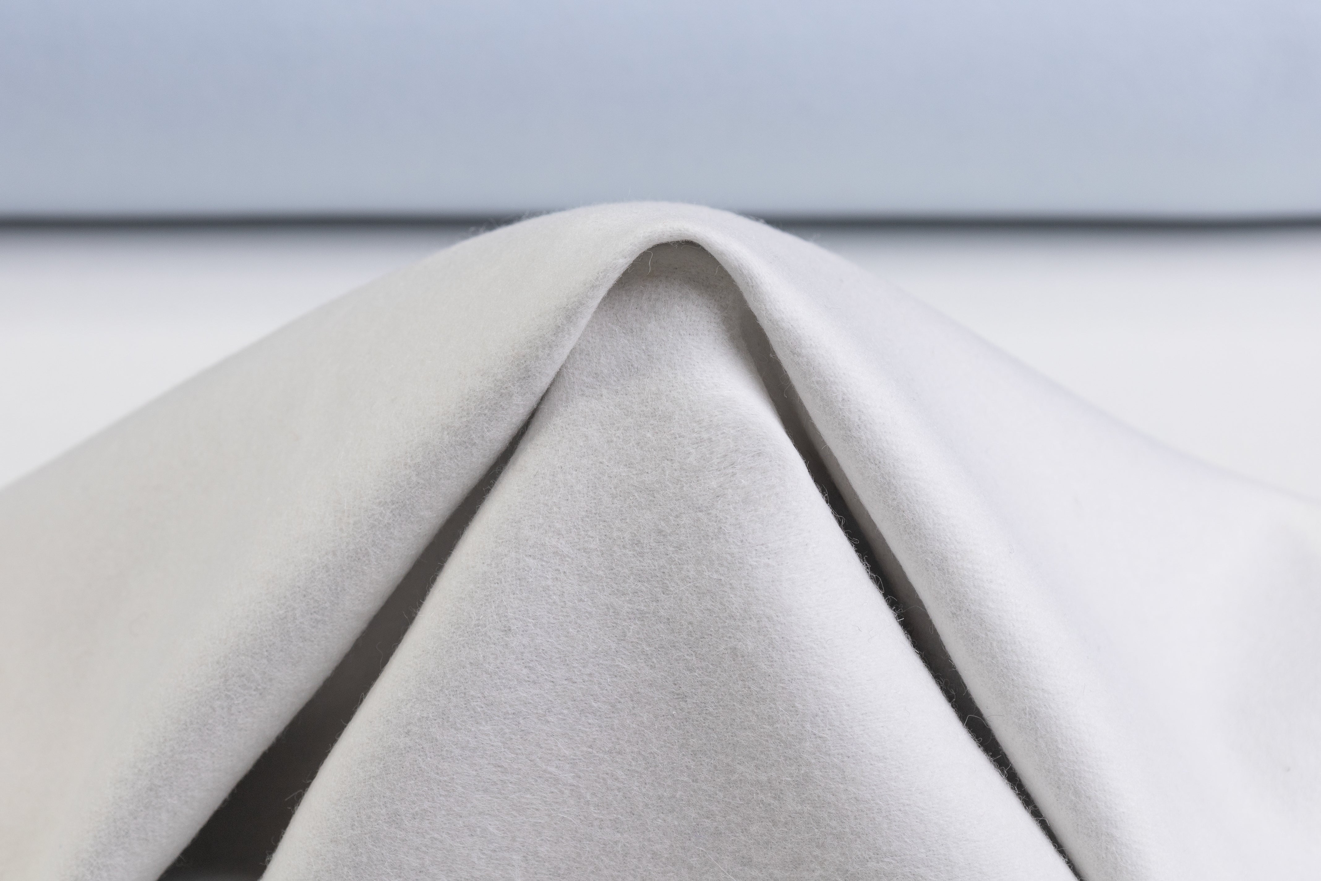 Piacenza - Double Faced Italian Wool Cashmere Coating - Baby Blue / White
