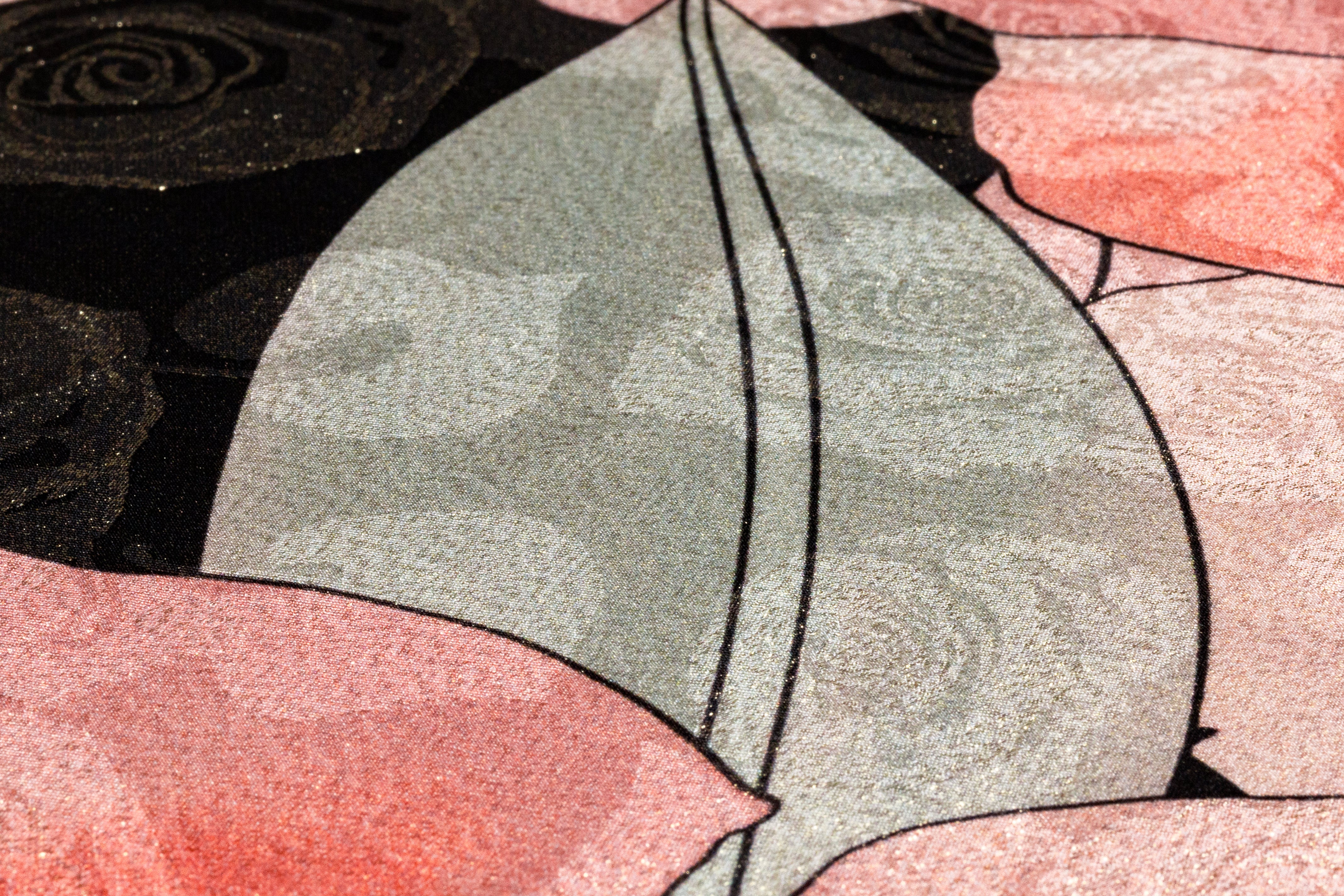 Floral Italian Silk Jacquard Lamé - Blush / Gold / Green