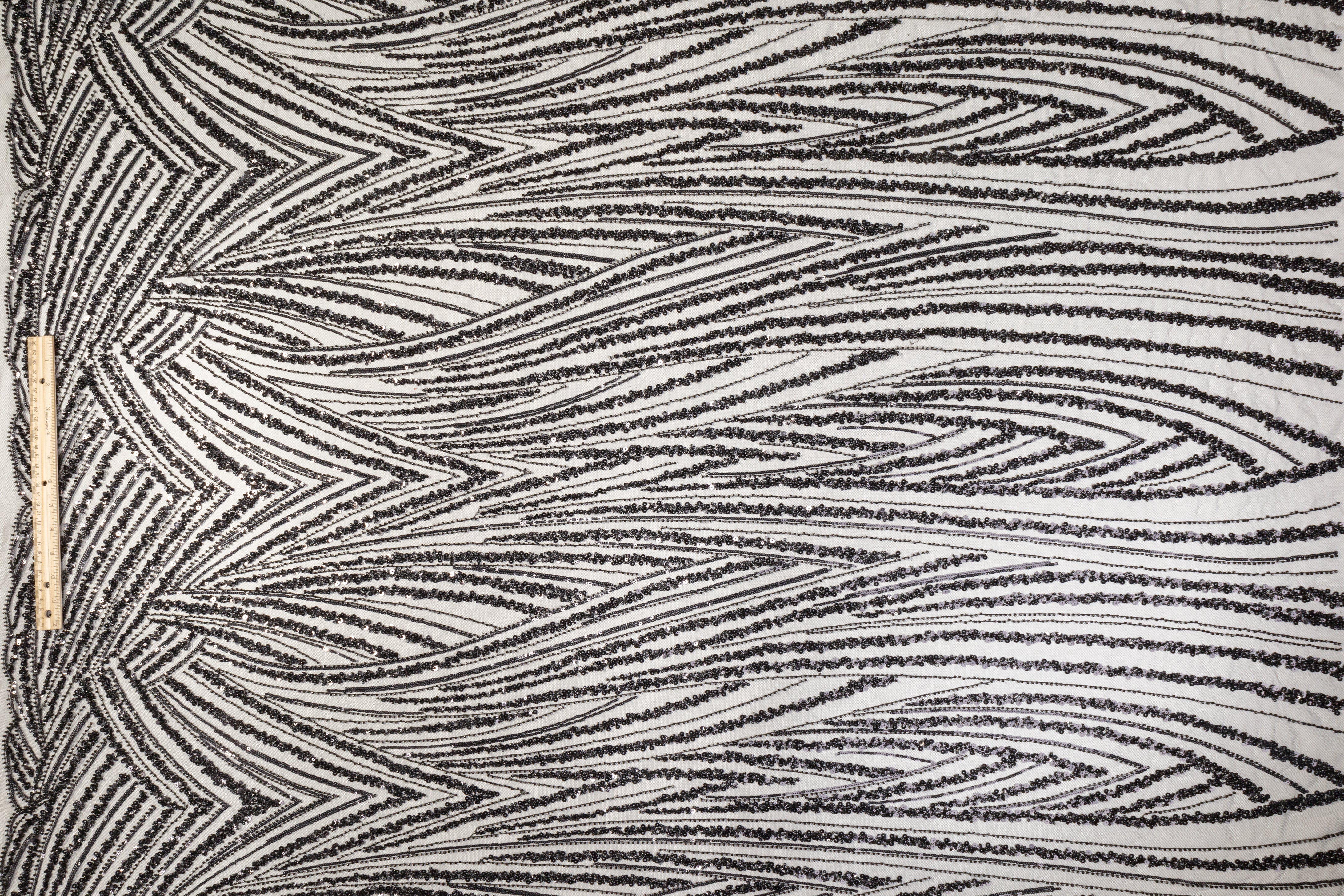 Beaded and Sequined Mesh - Black