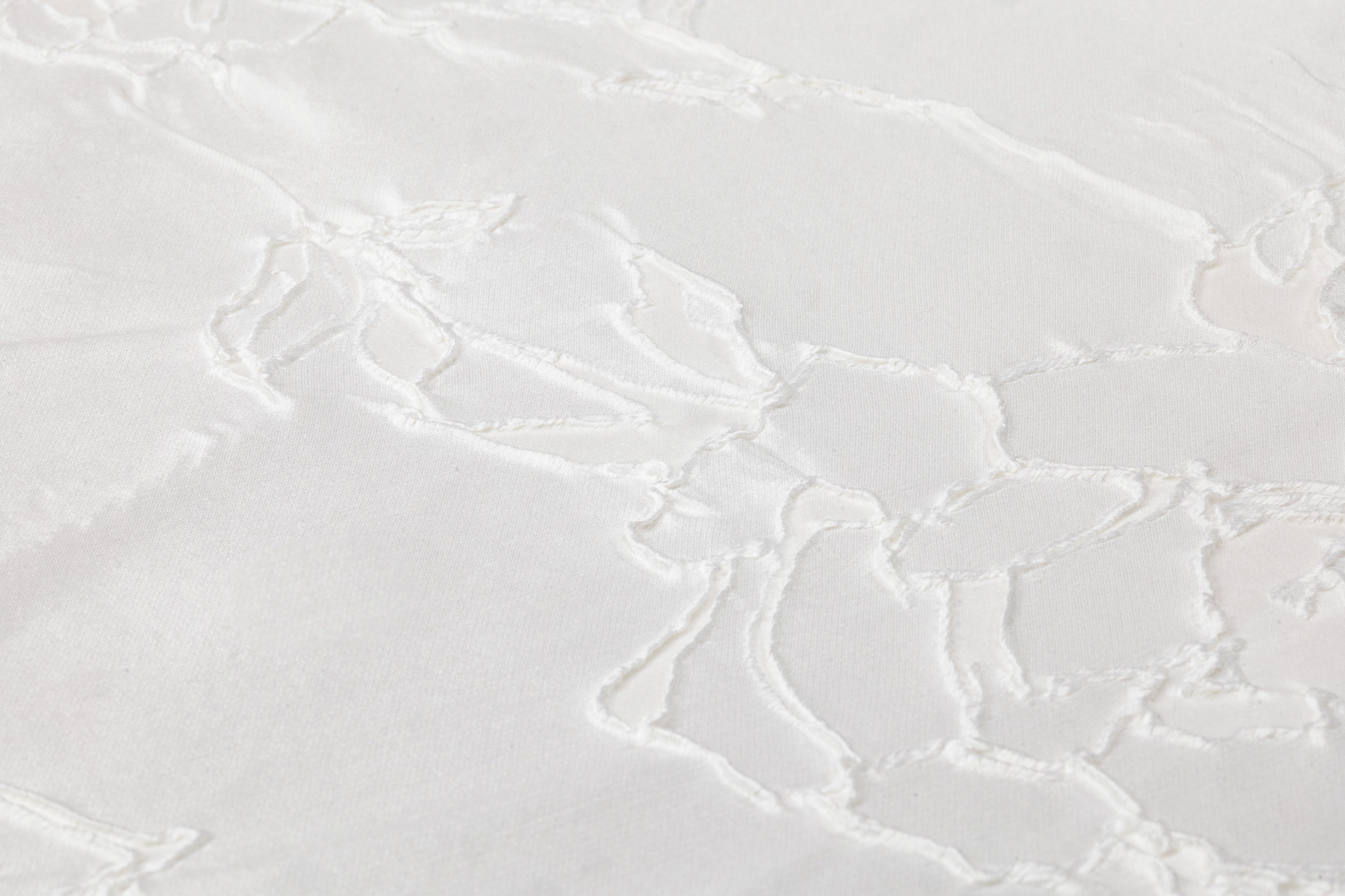 Abstract Italian Silk Blend Cloqué Brocade - Off White
