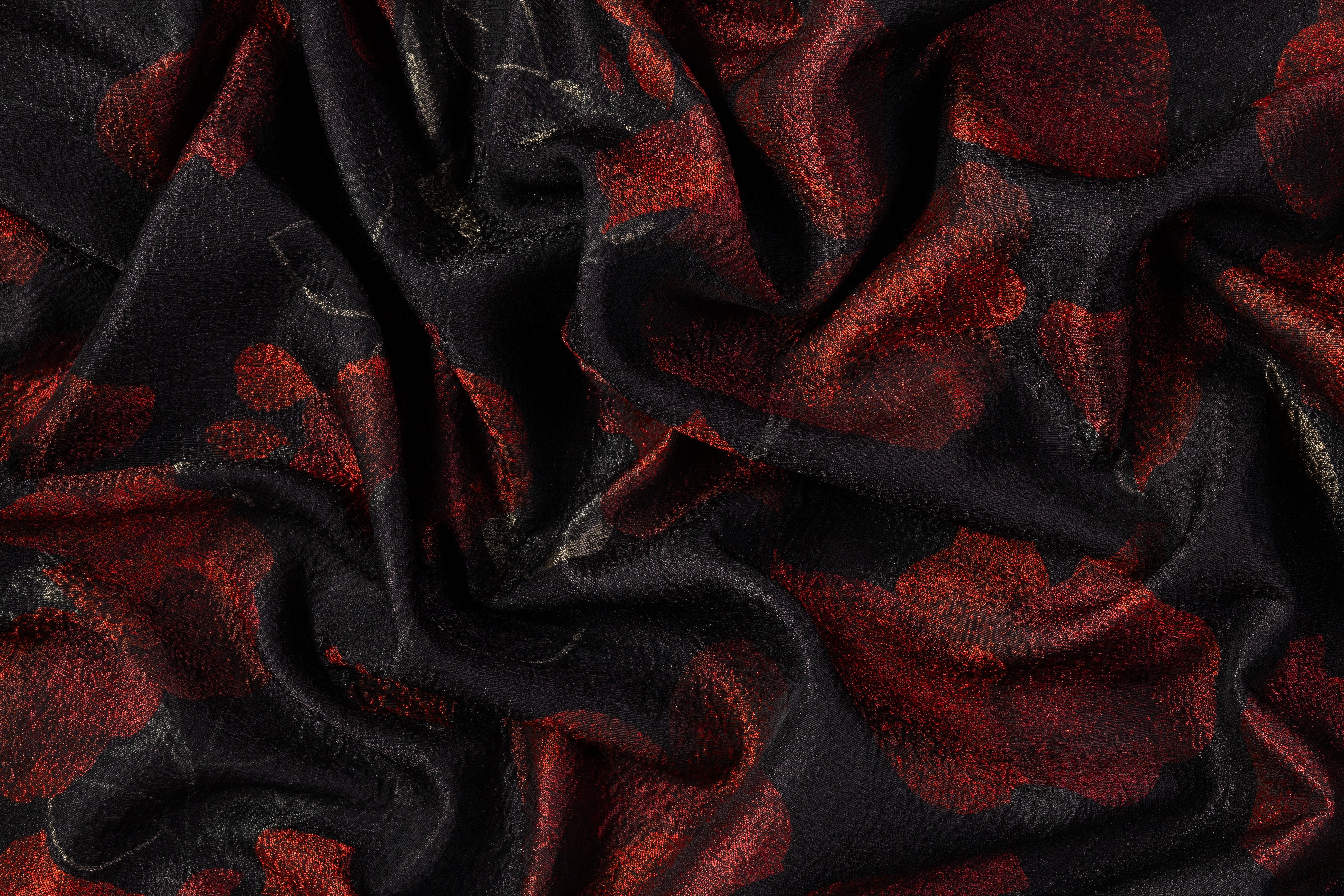Marni - Printed Italian Textured Brocade - Black / Red