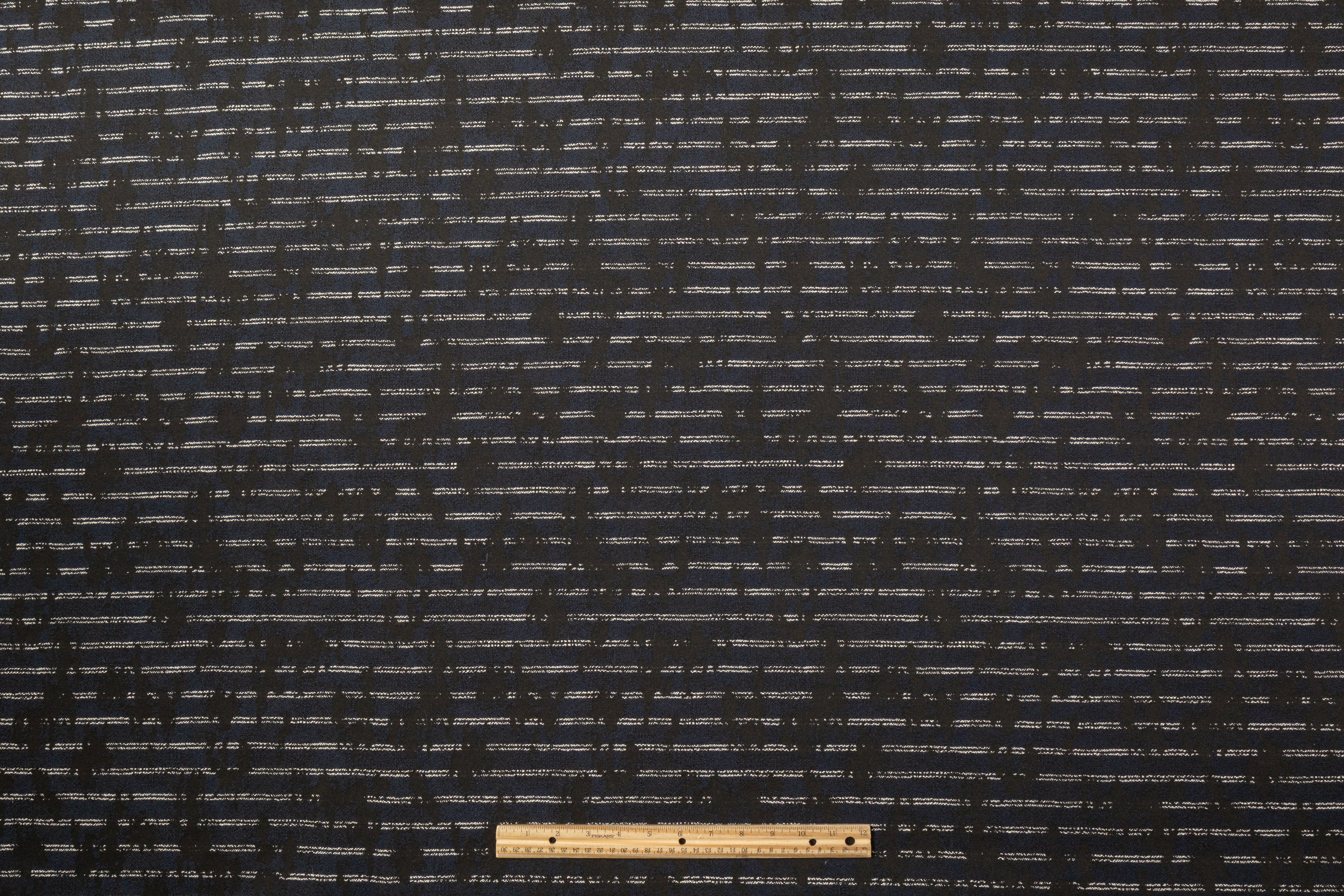 Armani - Abstract Italian Cotton Nylon Brocade - Blue / Black