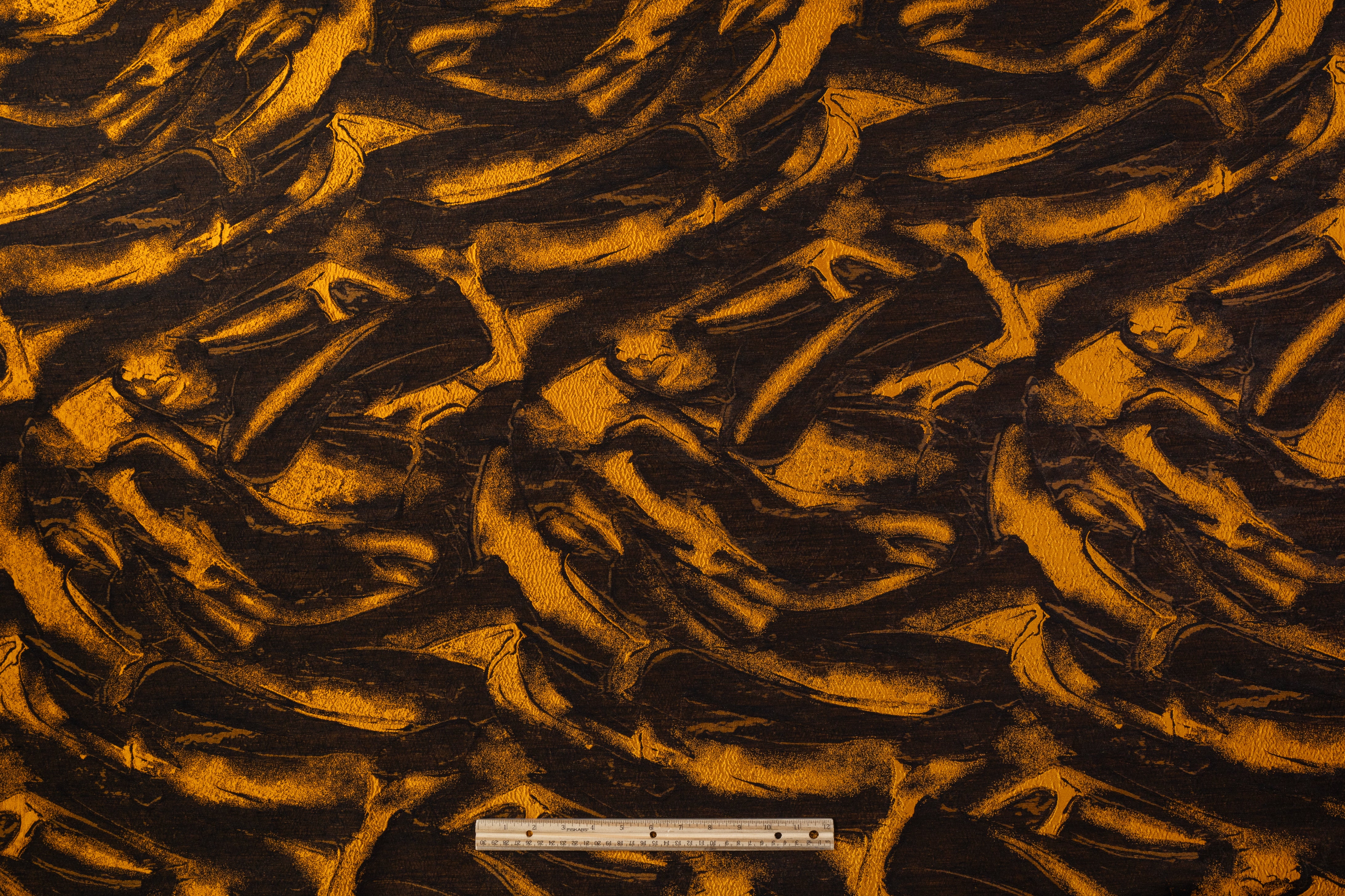Abstract Italian Brocade - Black / Yellow