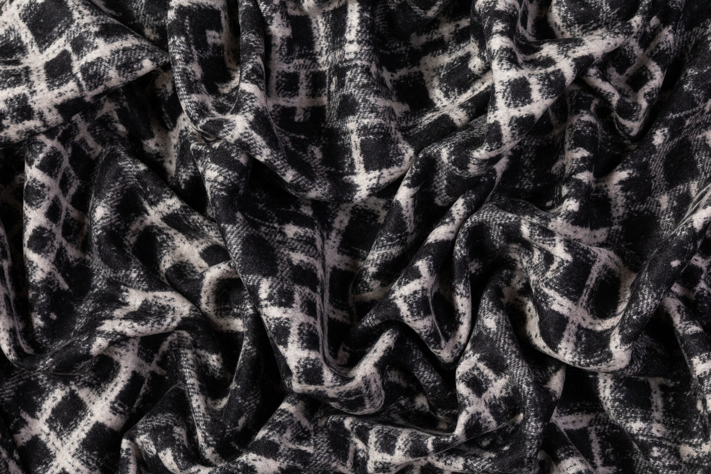 Abstract Italian Wool Coating - Gray / Black