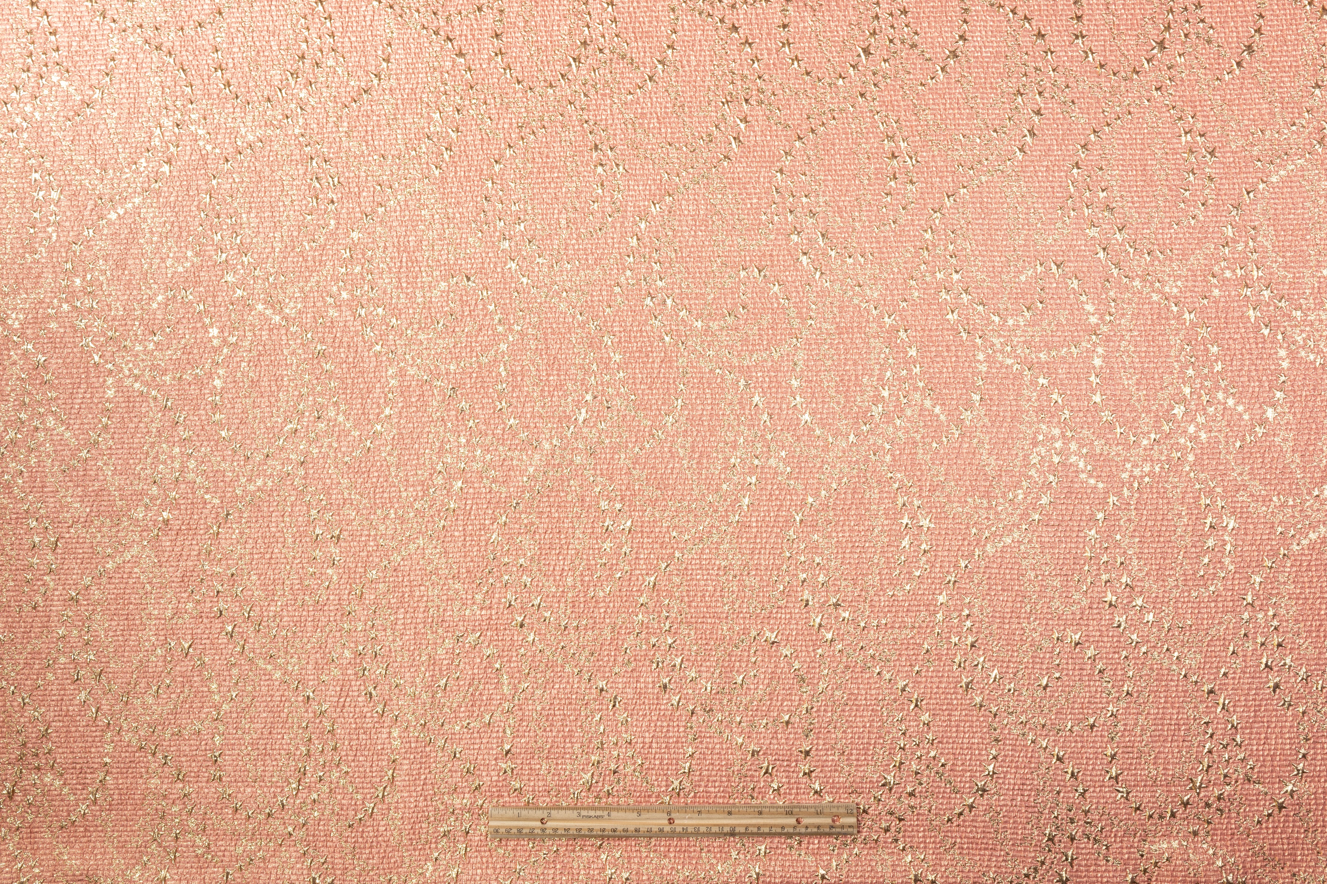 Textured Metallic Wool Blend Brocade - Peach / Gold