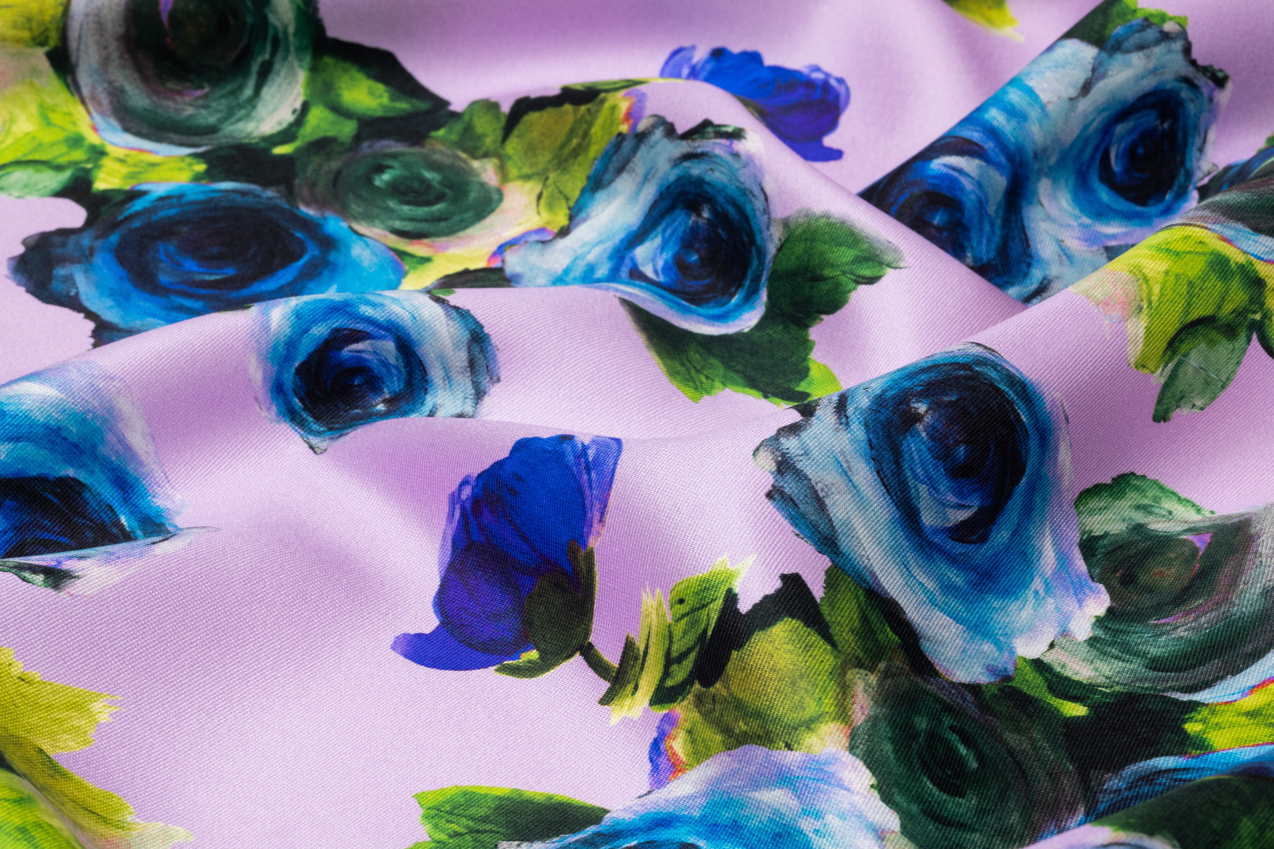 Emanuel Ungaro - Floral Printed Silk and Wool Mikado - Lavender