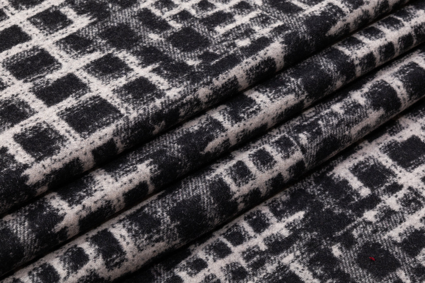 Abstract Italian Wool Coating - Gray / Black