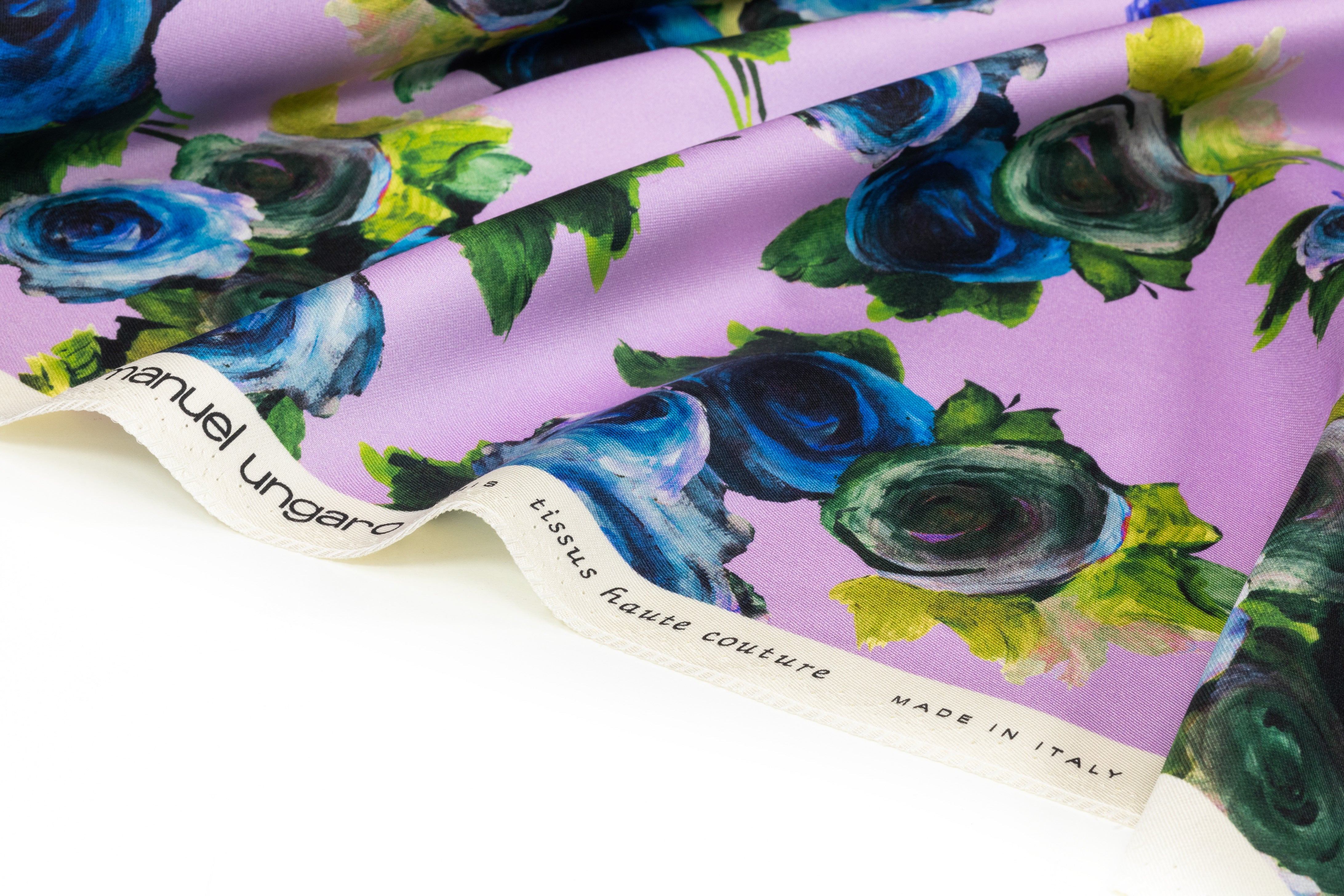 Emanuel Ungaro - Floral Printed Silk and Wool Mikado - Lavender