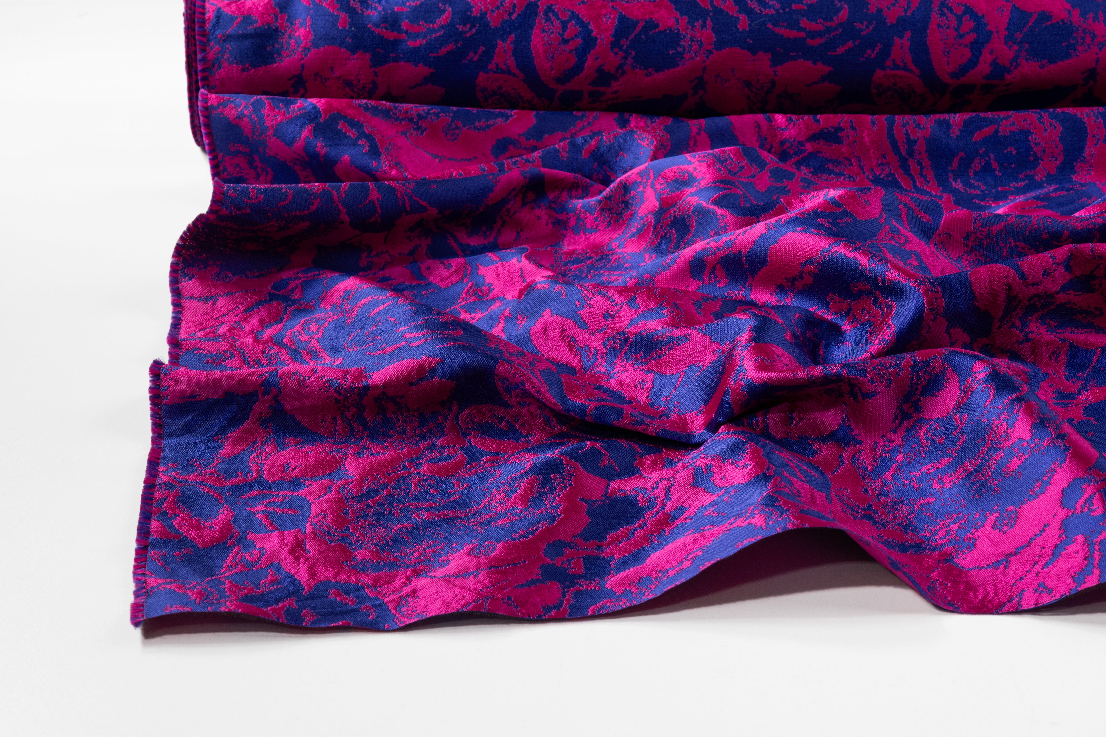 Floral Italian Brocade - Blue / Pink
