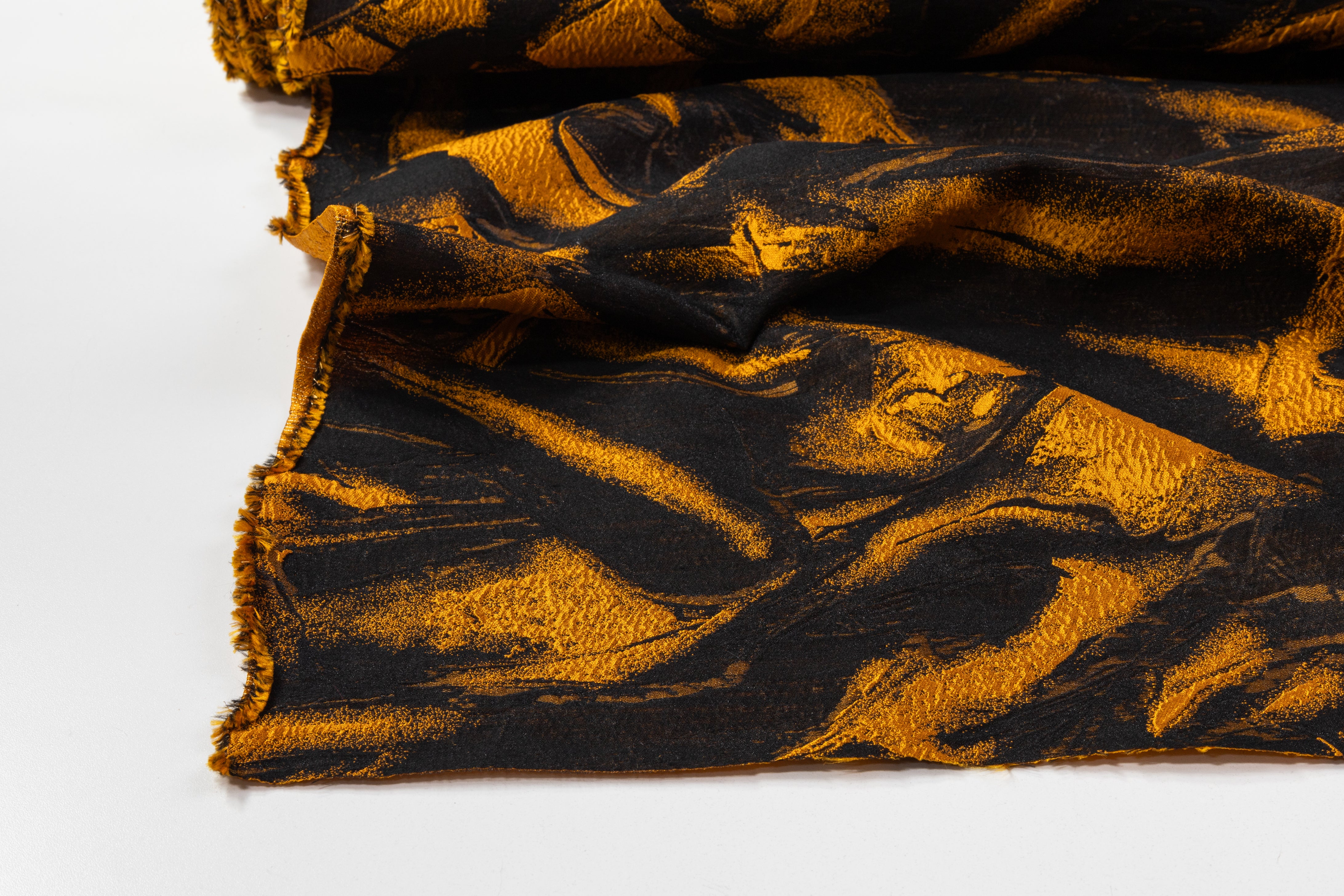 Abstract Italian Brocade - Black / Yellow
