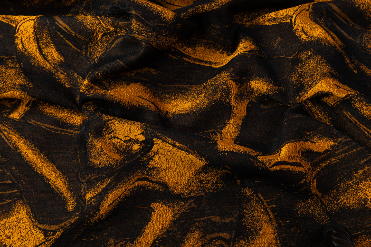 Abstract Italian Brocade - Black / Yellow