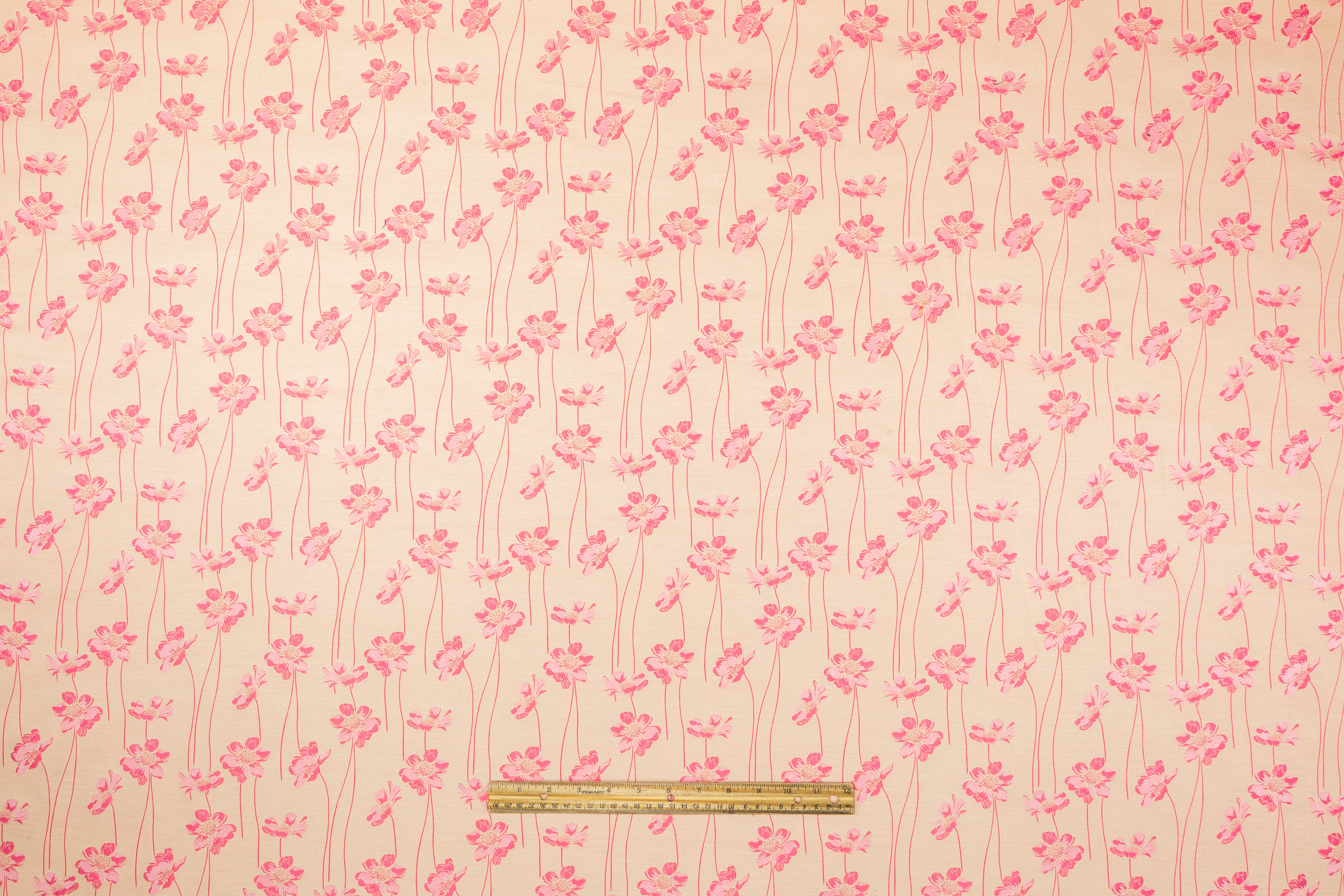 Ratti - Floral Italian Silk Blend Brocade - Pink / Beige
