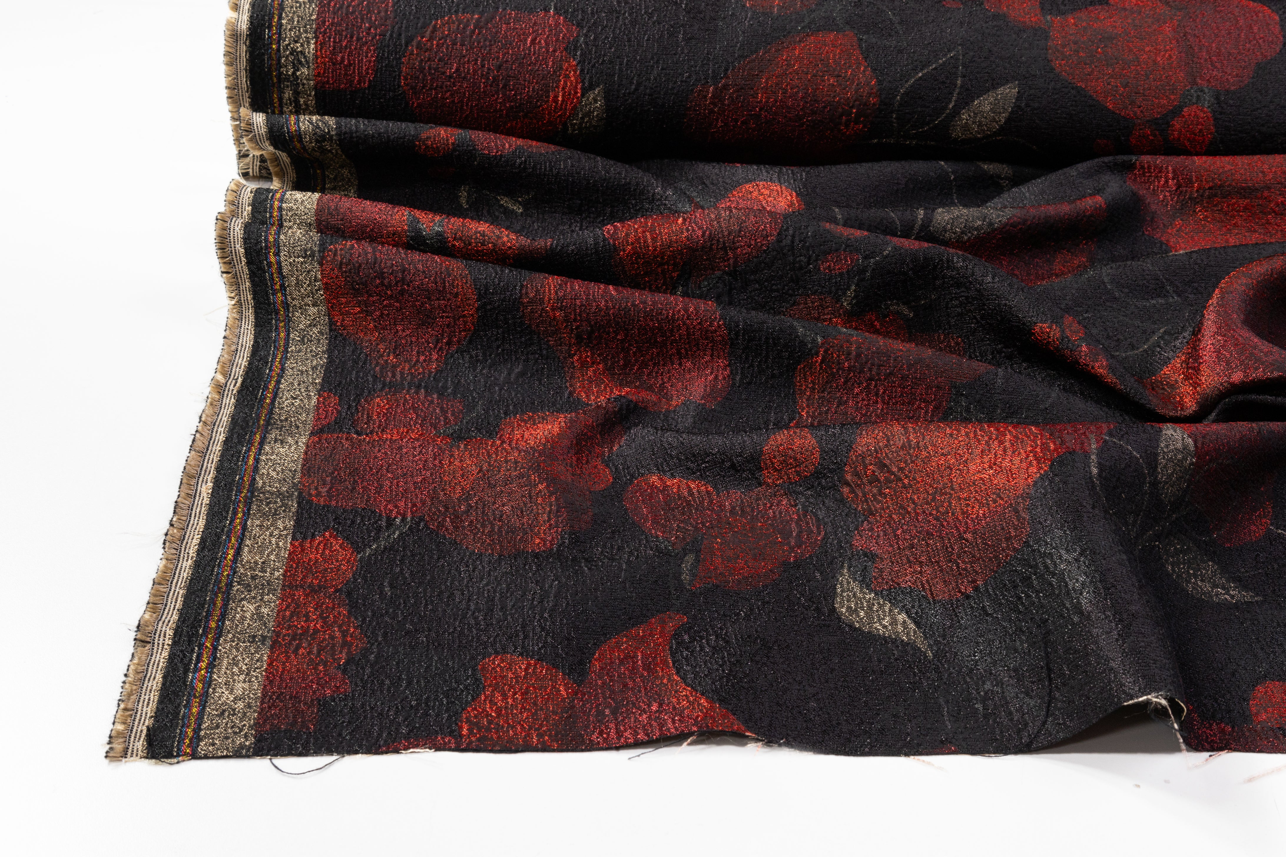 Marni - Printed Italian Textured Brocade - Black / Red