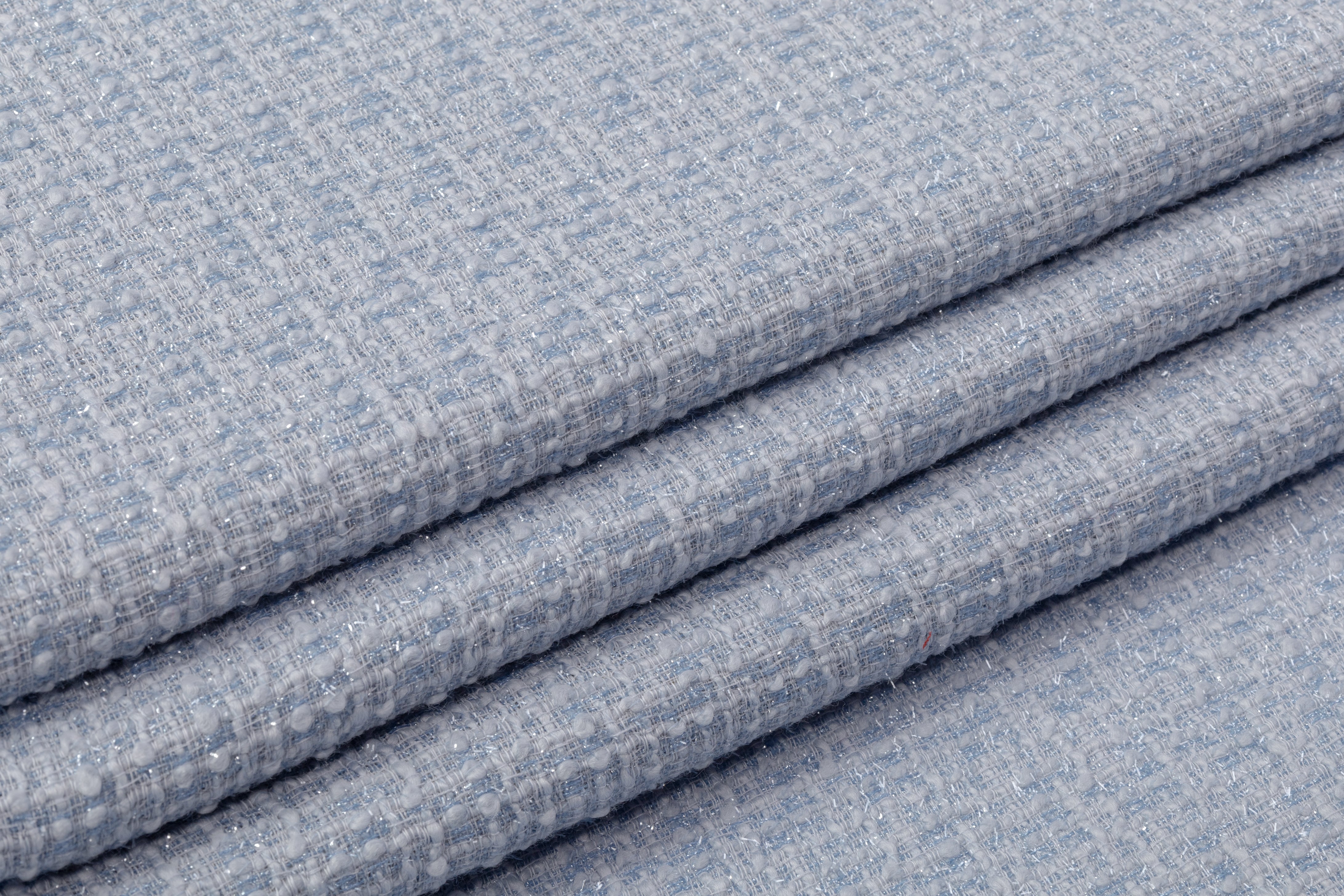 Metallic Italian Wool Boucle - Baby Blue