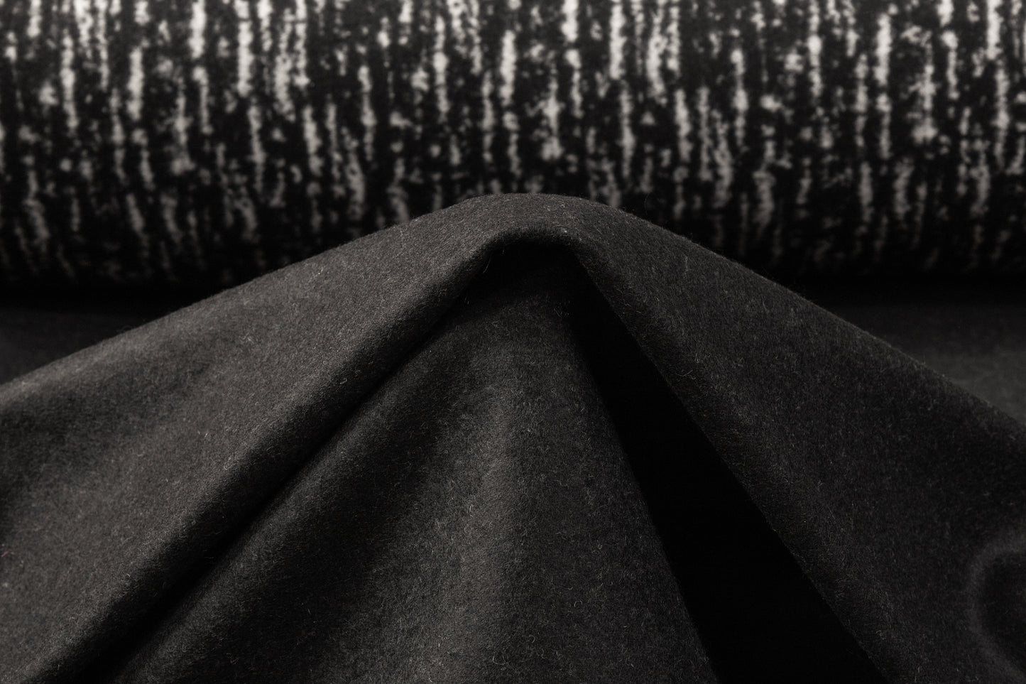 Double Faced Italian Wool Nylon Coating - Black / White