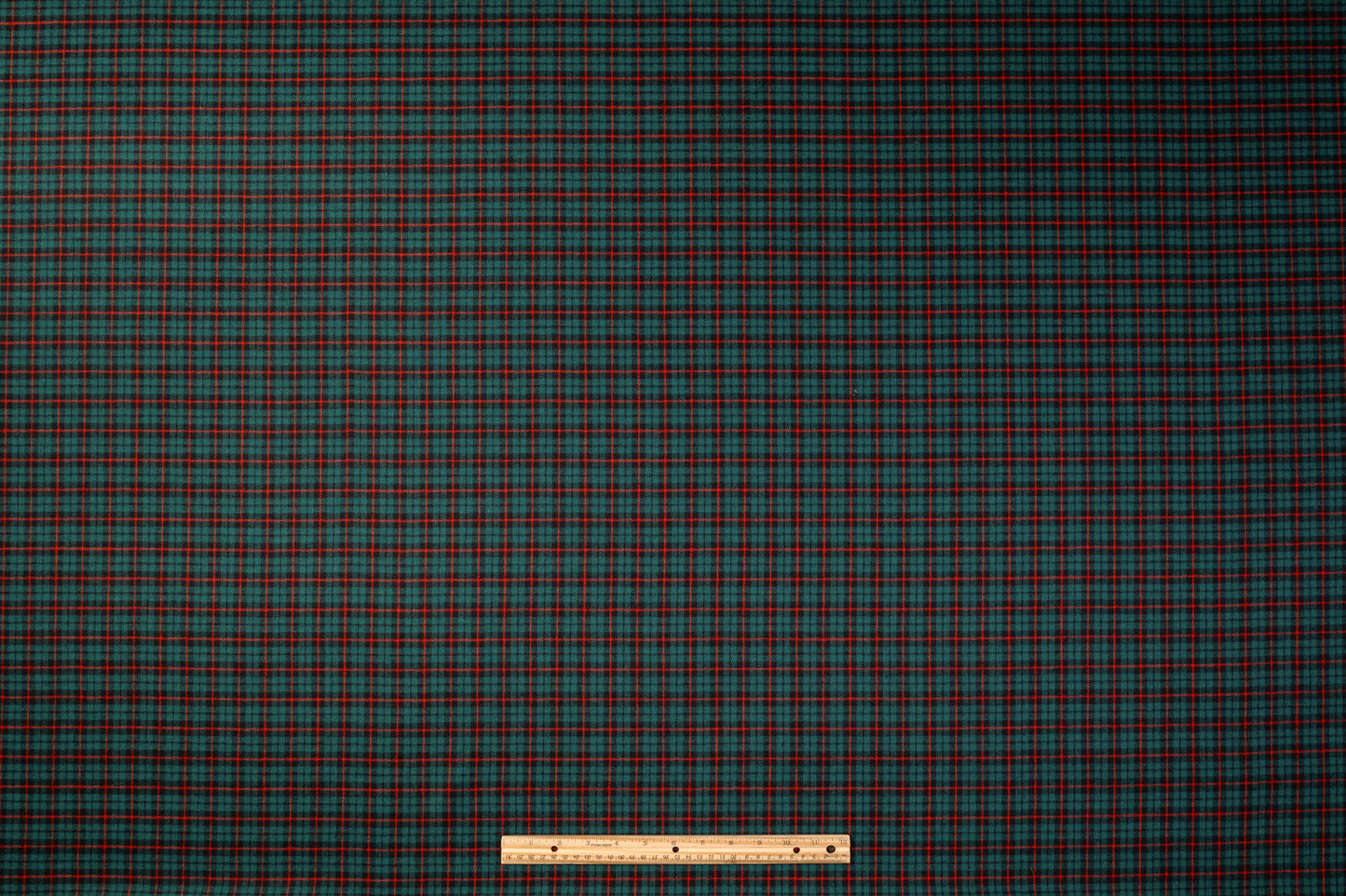 Checked Italian Wool Nylon Suiting - Green / Red