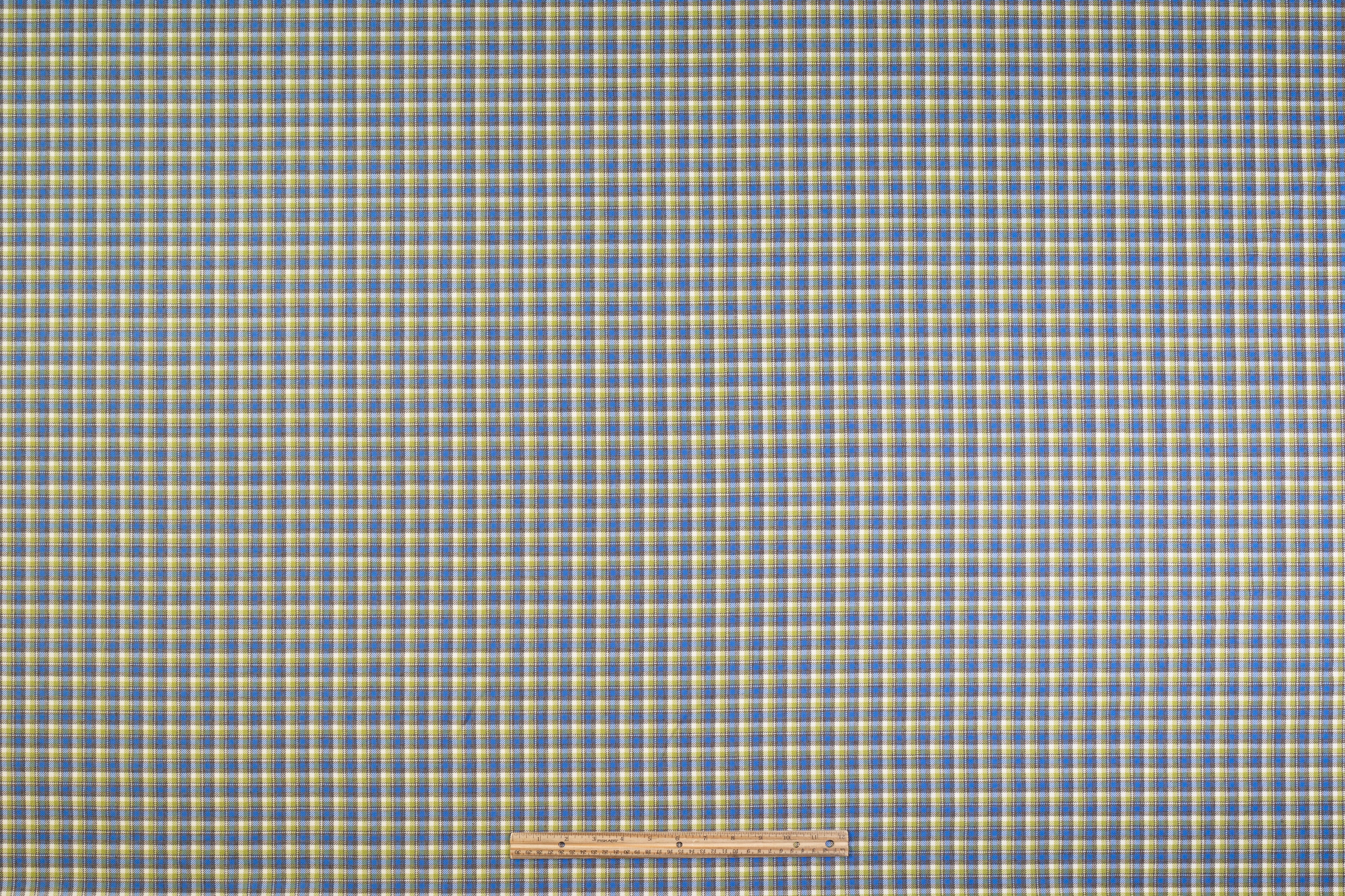 Checked Italian Wool Suiting - Green / Blue / Brown