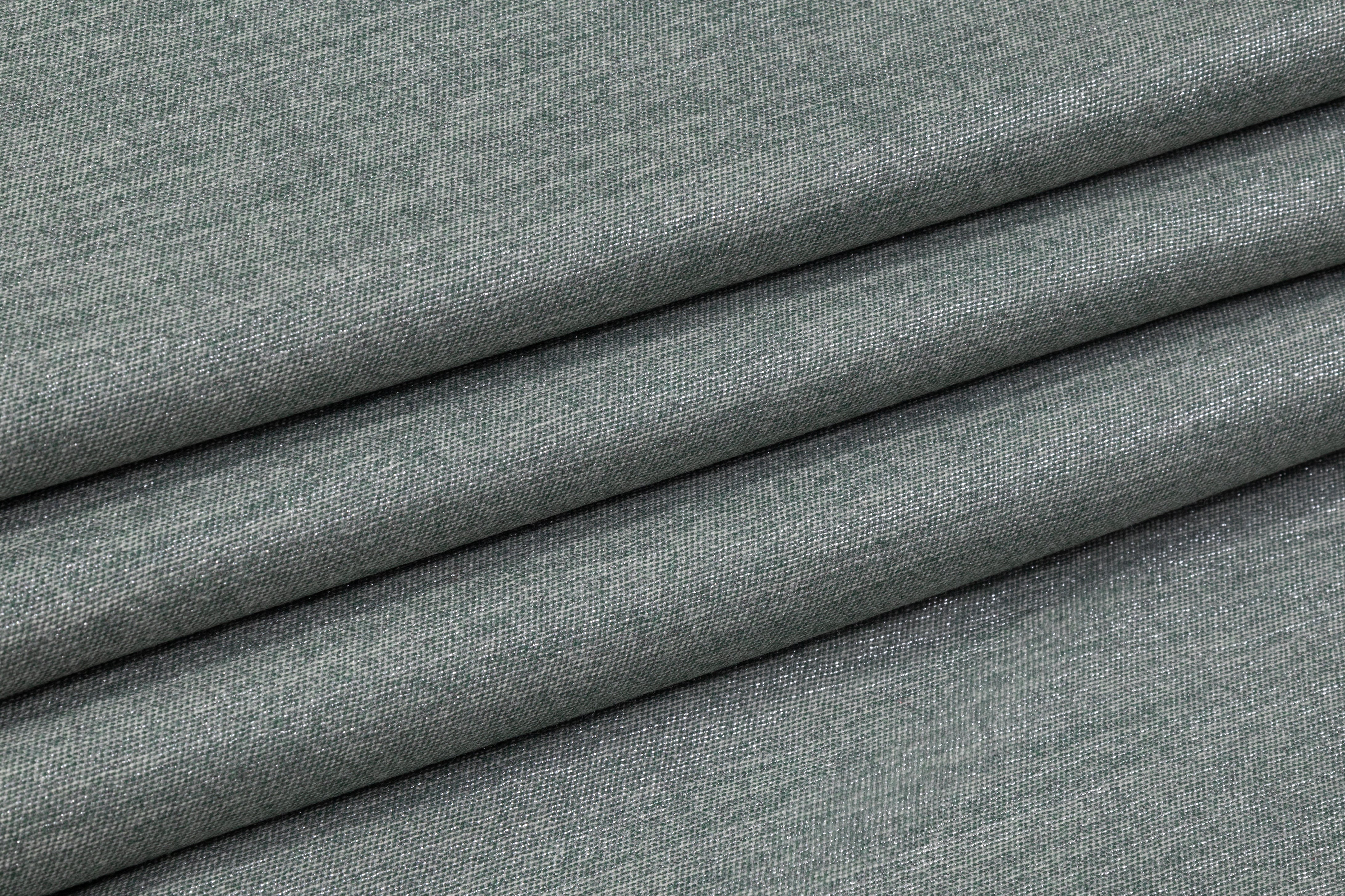 Metallic Italian Wool Flannel Suiting - Green