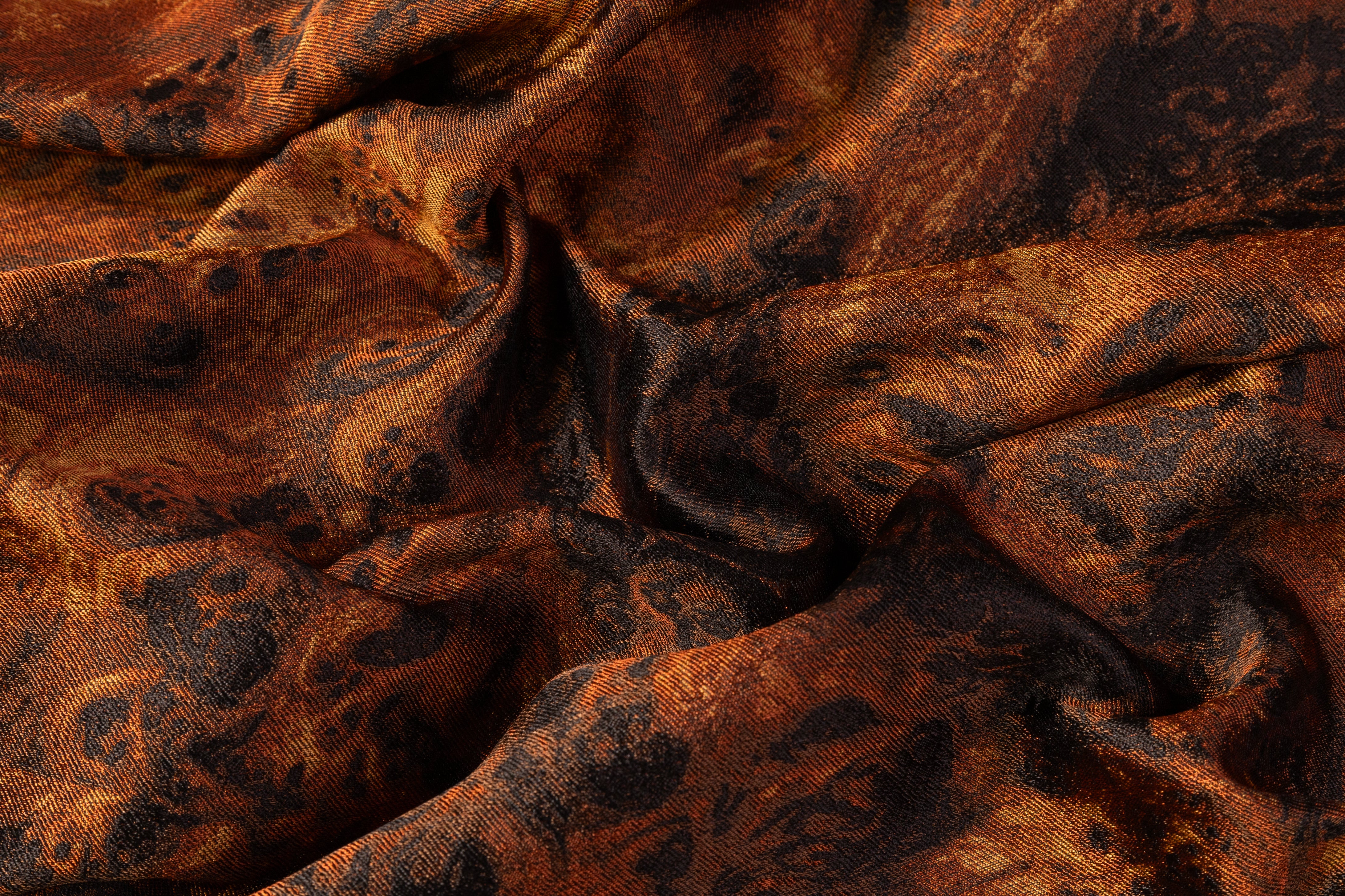 Abstract Silk Blend Brocade - Brown