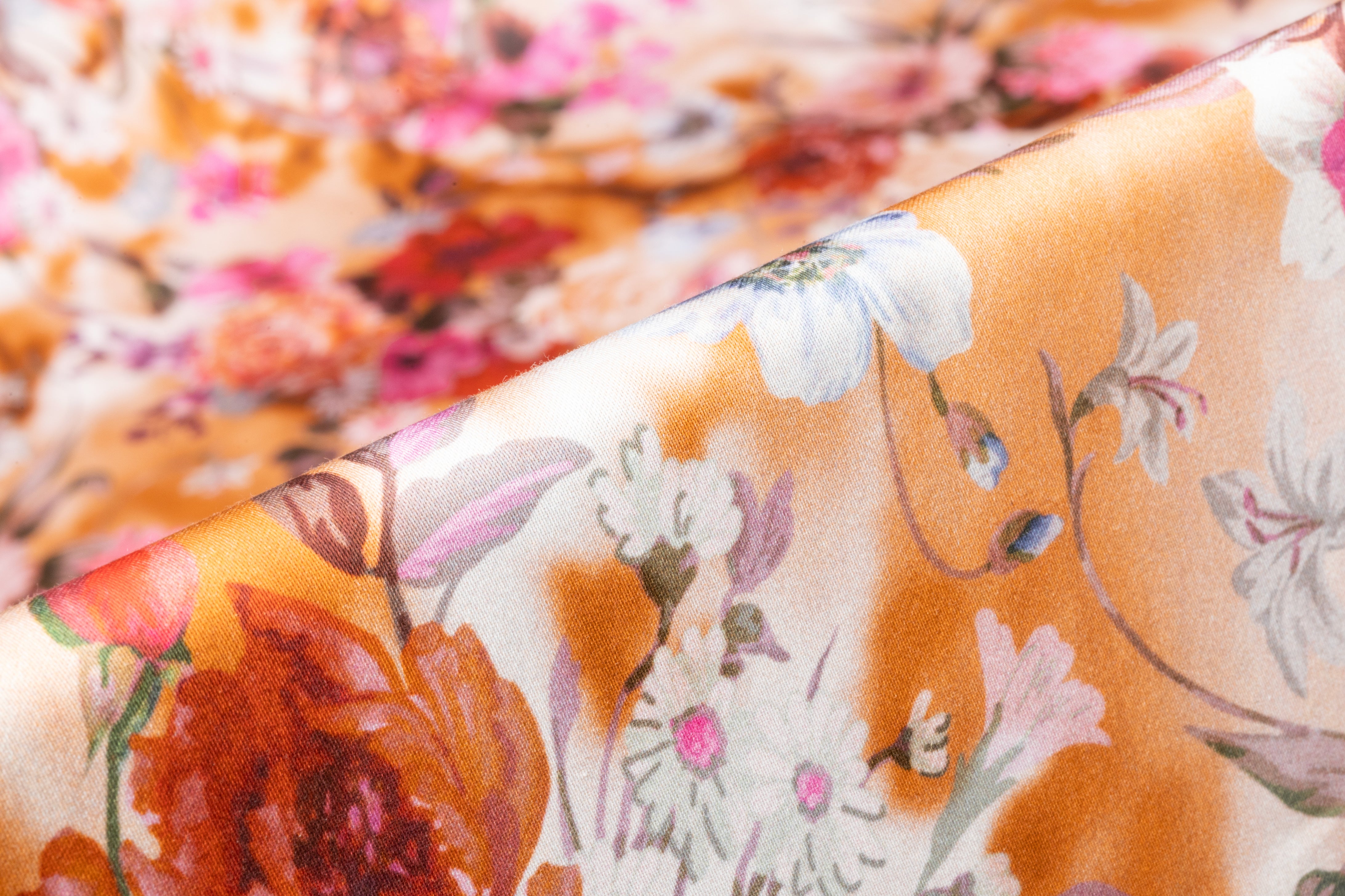 Floral Italian Cotton Print - Peach
