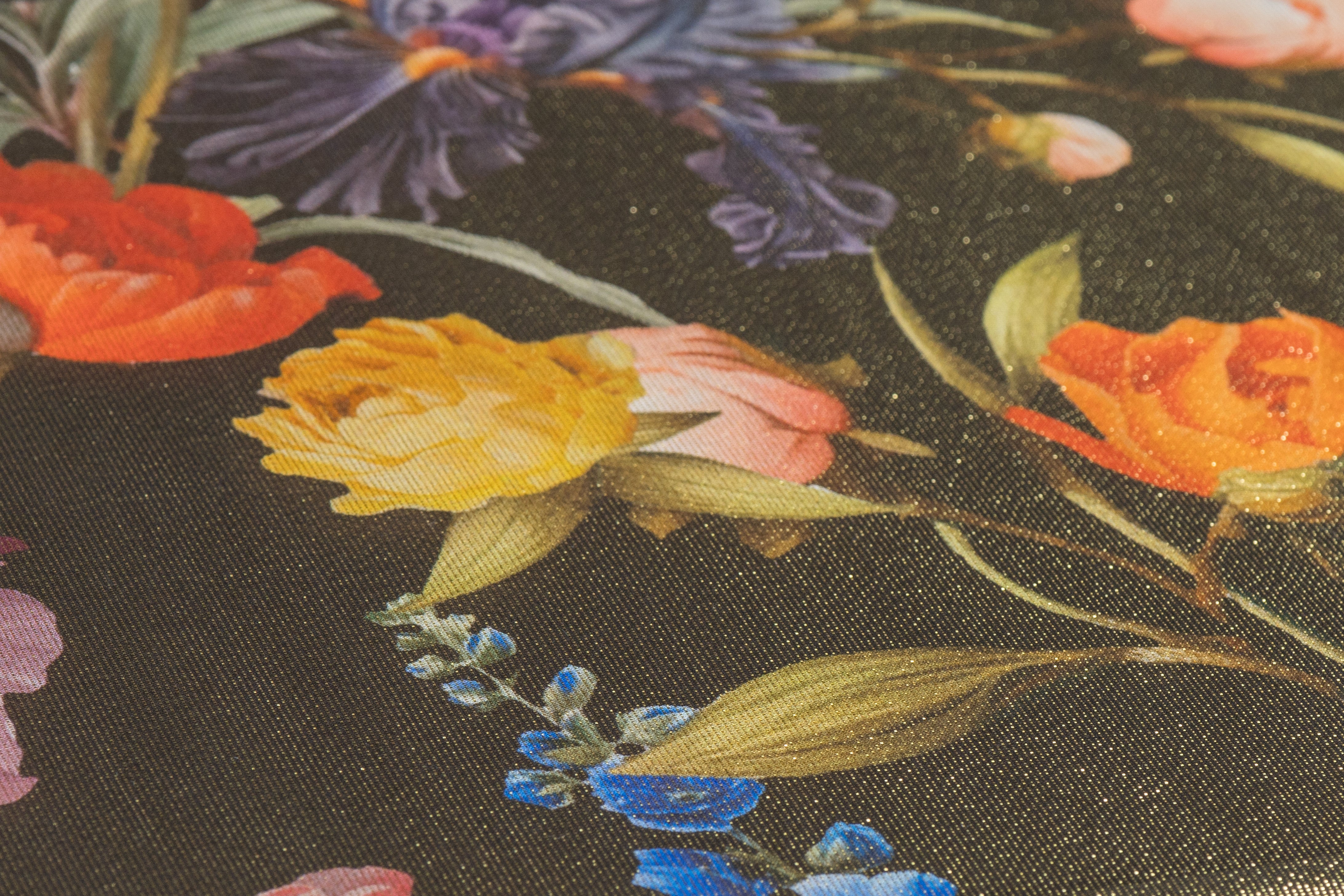 Floral Italian Silk Lamé - Gold / Multicolor
