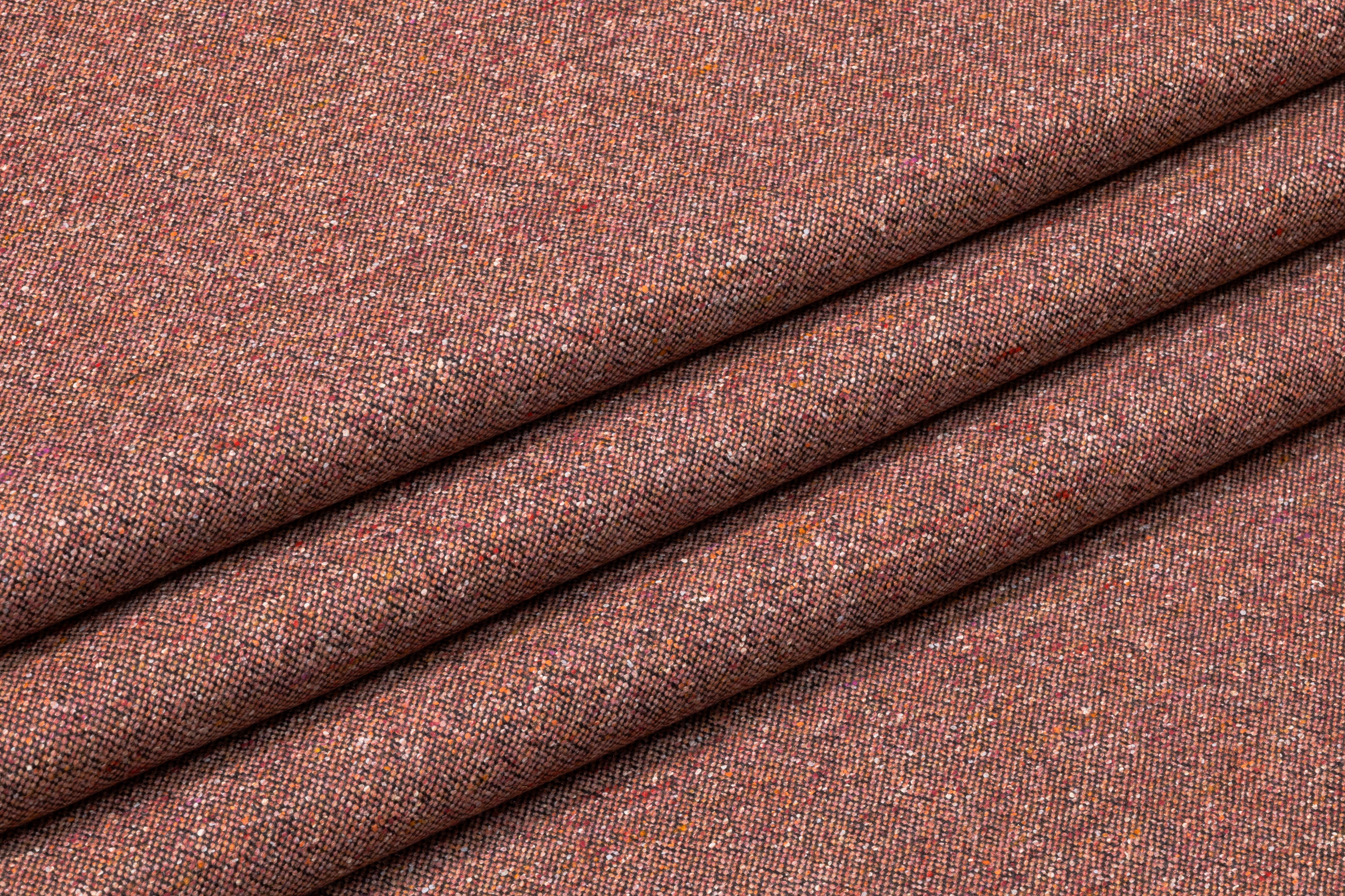 Italian Wool Blend Tweed Suiting - Dusty Mauve