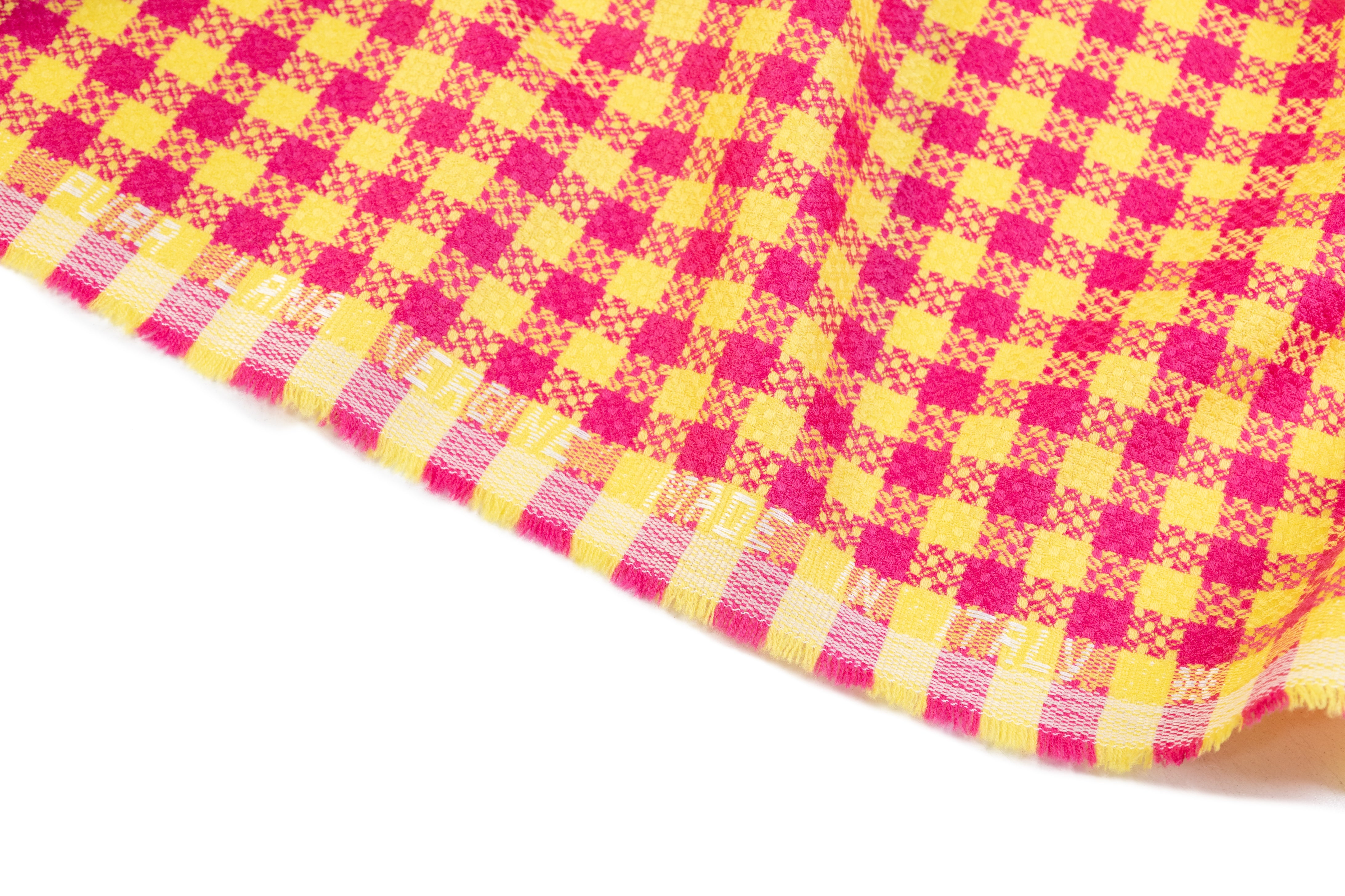 Checked Italian Wool Suiting - Pink / Yellow