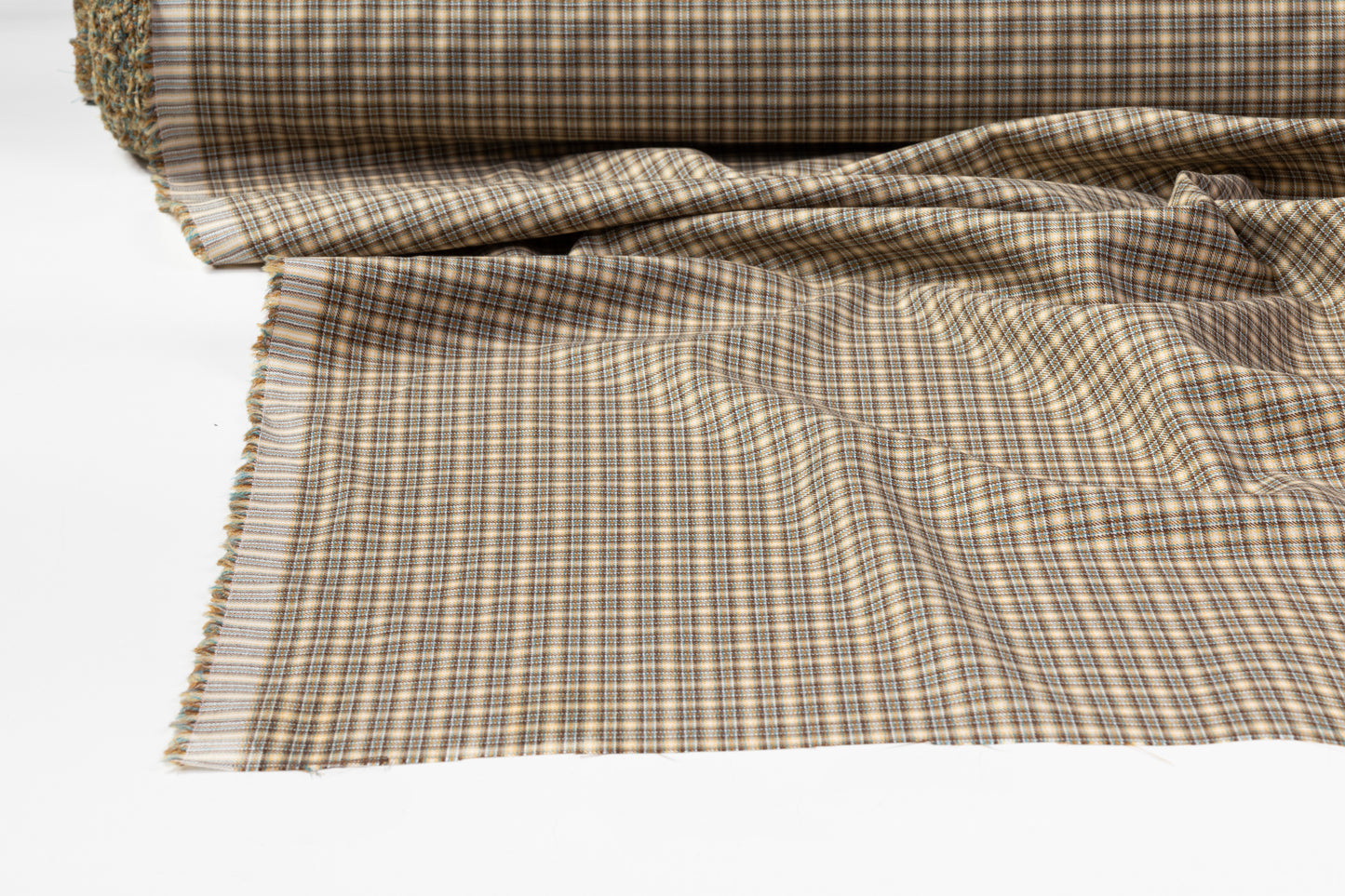 Carlo Barbera - Checked Italian Wool Suiting - Tan / Blue / Brown