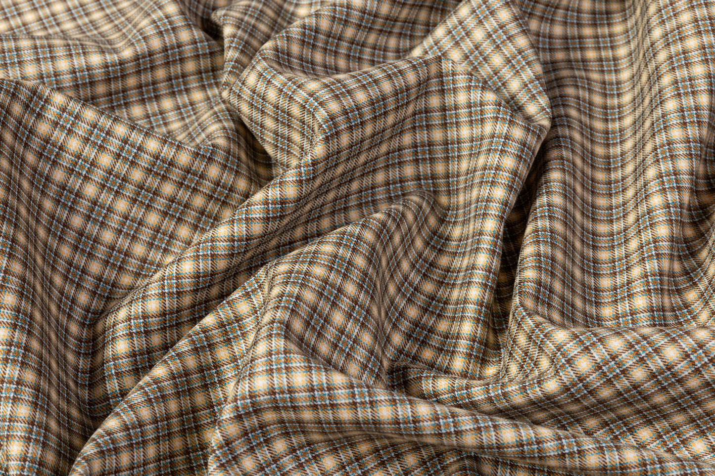 Carlo Barbera - Checked Italian Wool Suiting - Tan / Blue / Brown