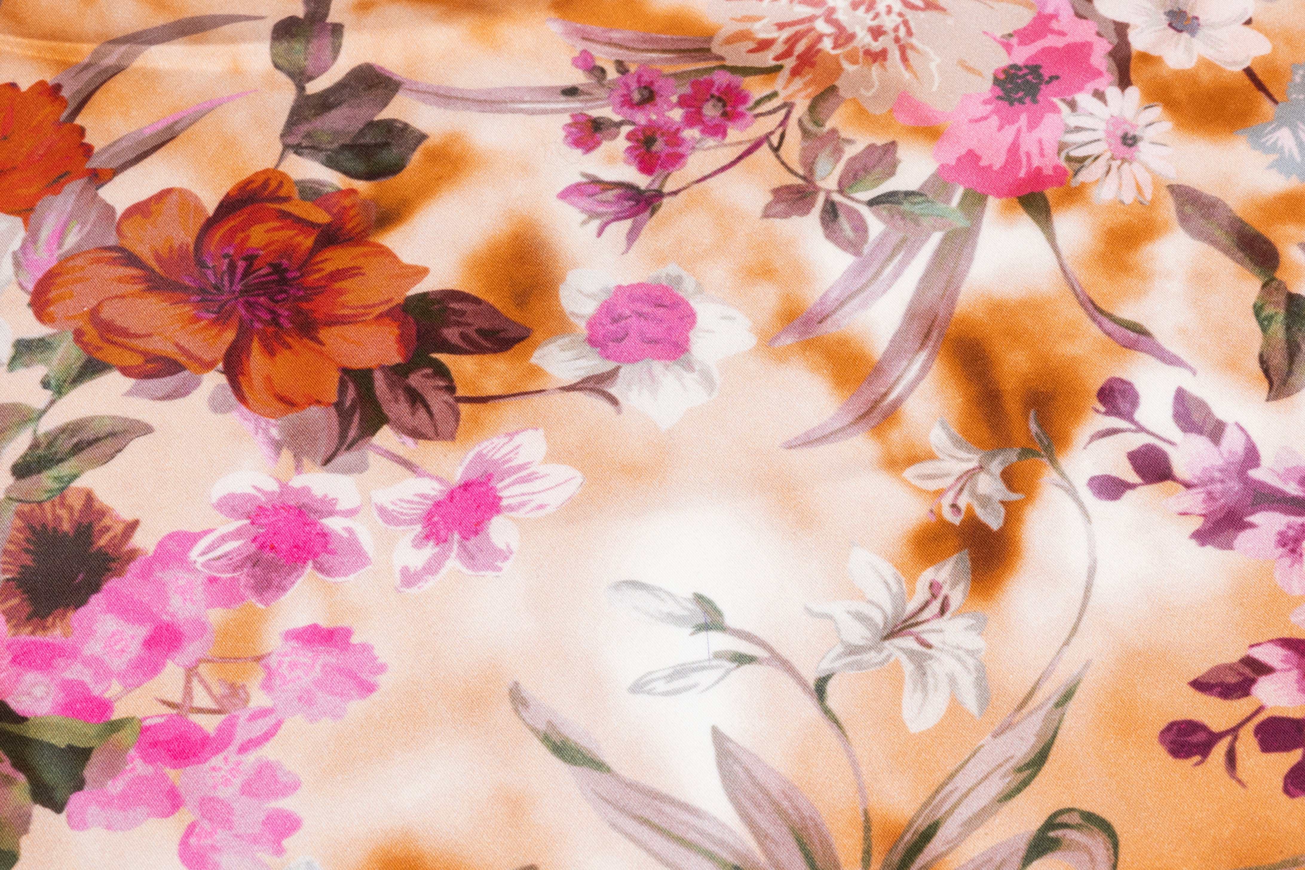 Floral Italian Cotton Print - Peach