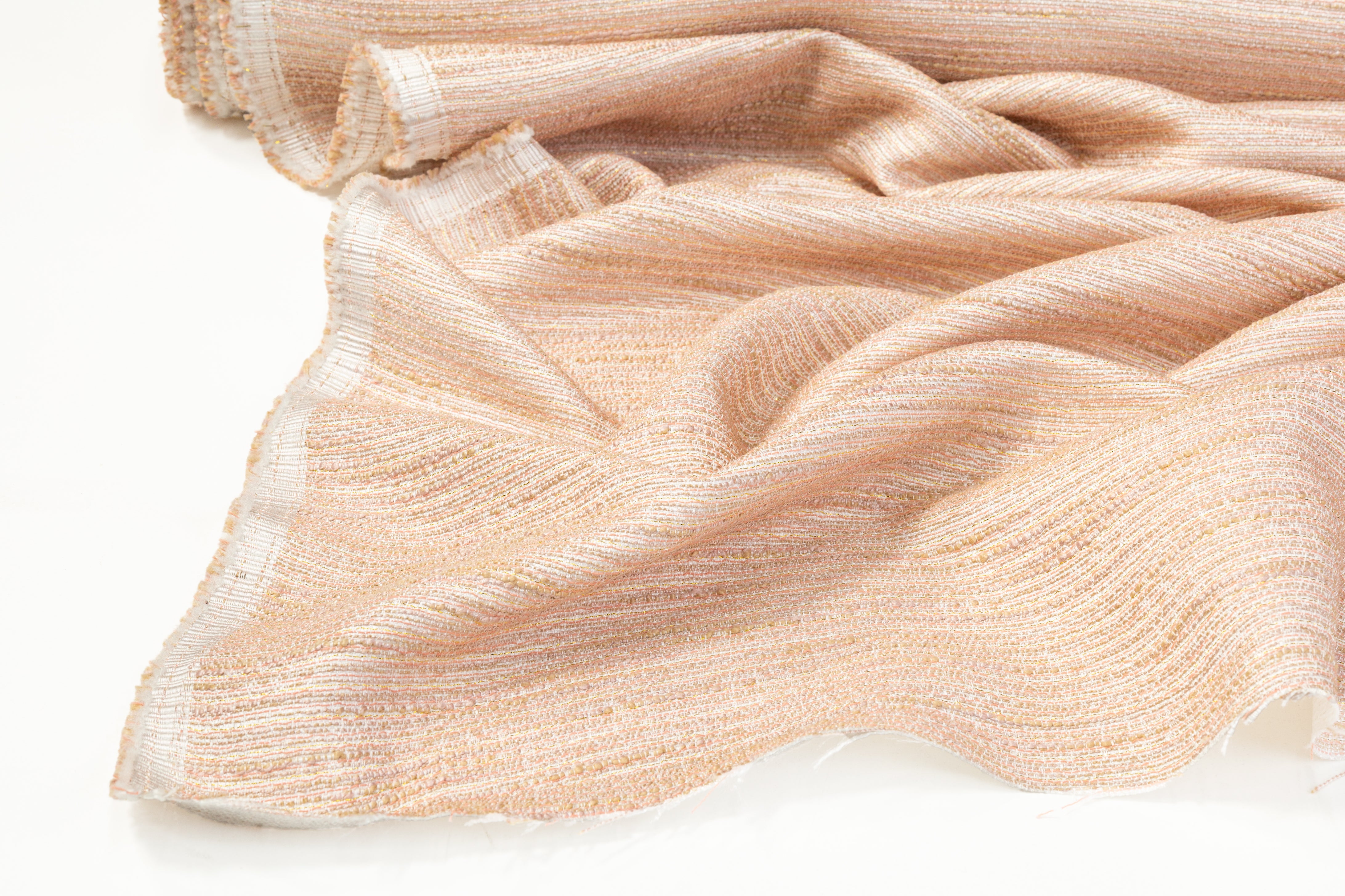 Metallic Tweed Brocade - Blush / Gold