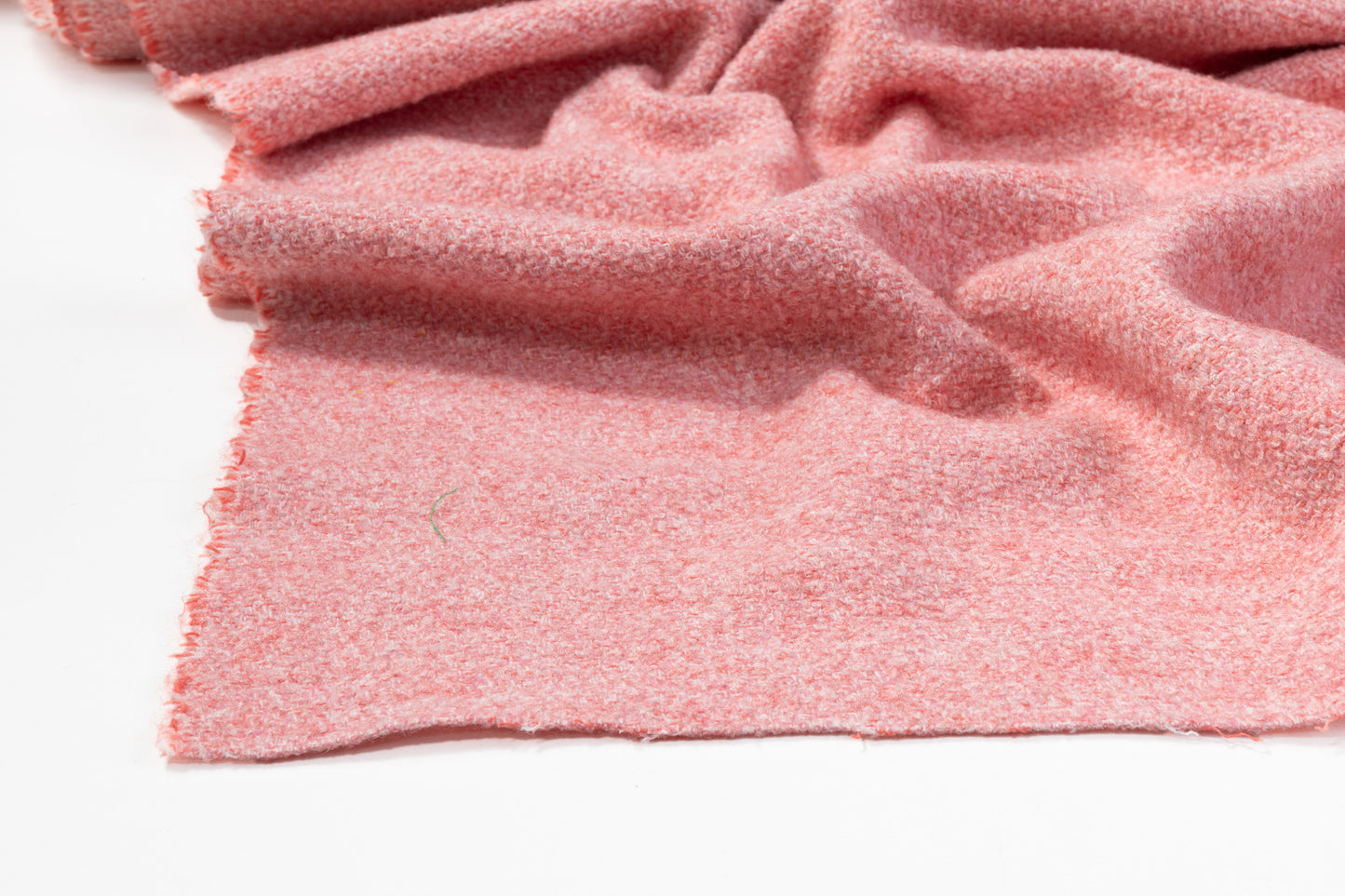 Italian Wool Blend Tweed Coating - Peach / Pink / Off White