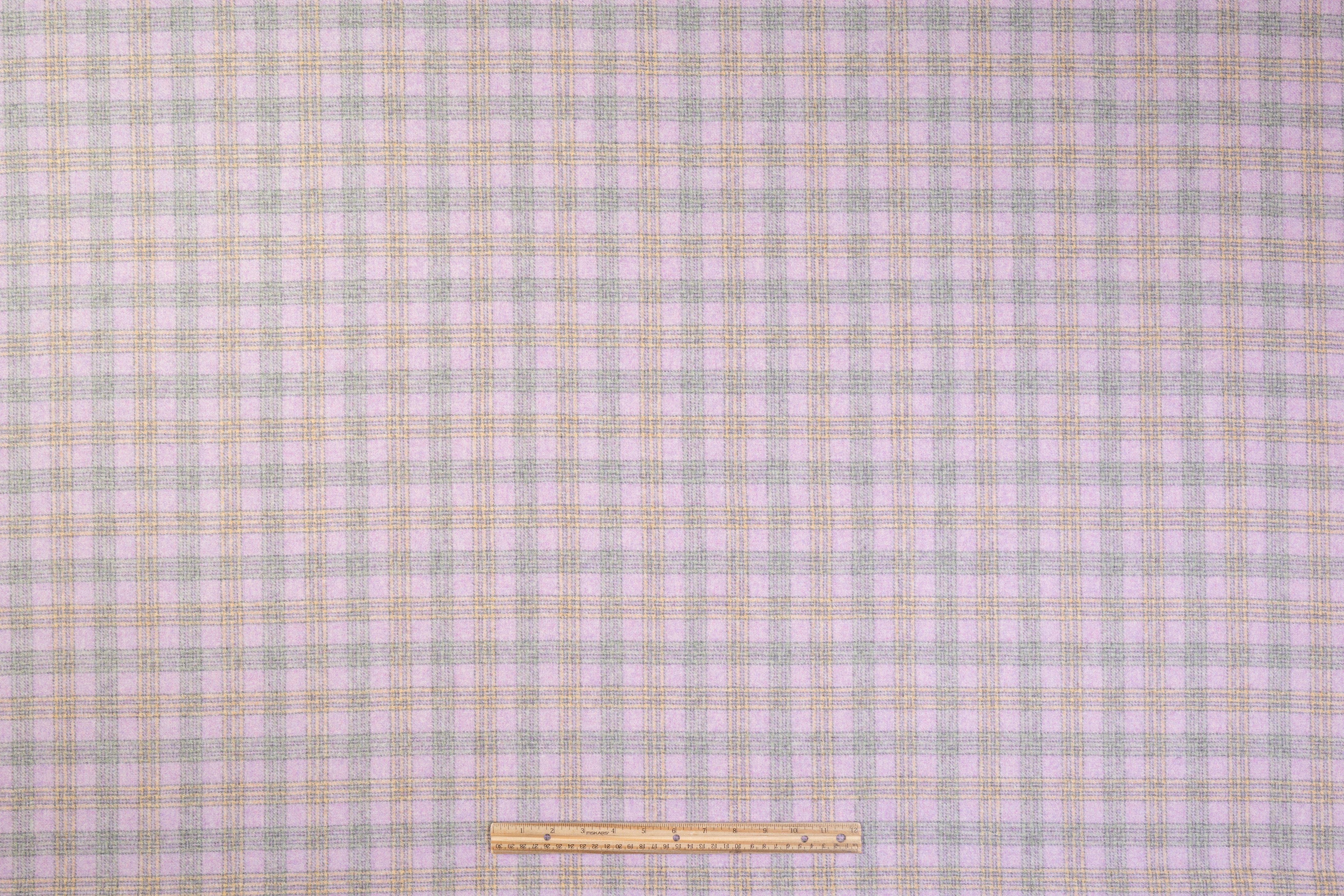 Checked Italian Wool - Lavender / Sage Green / Yellow