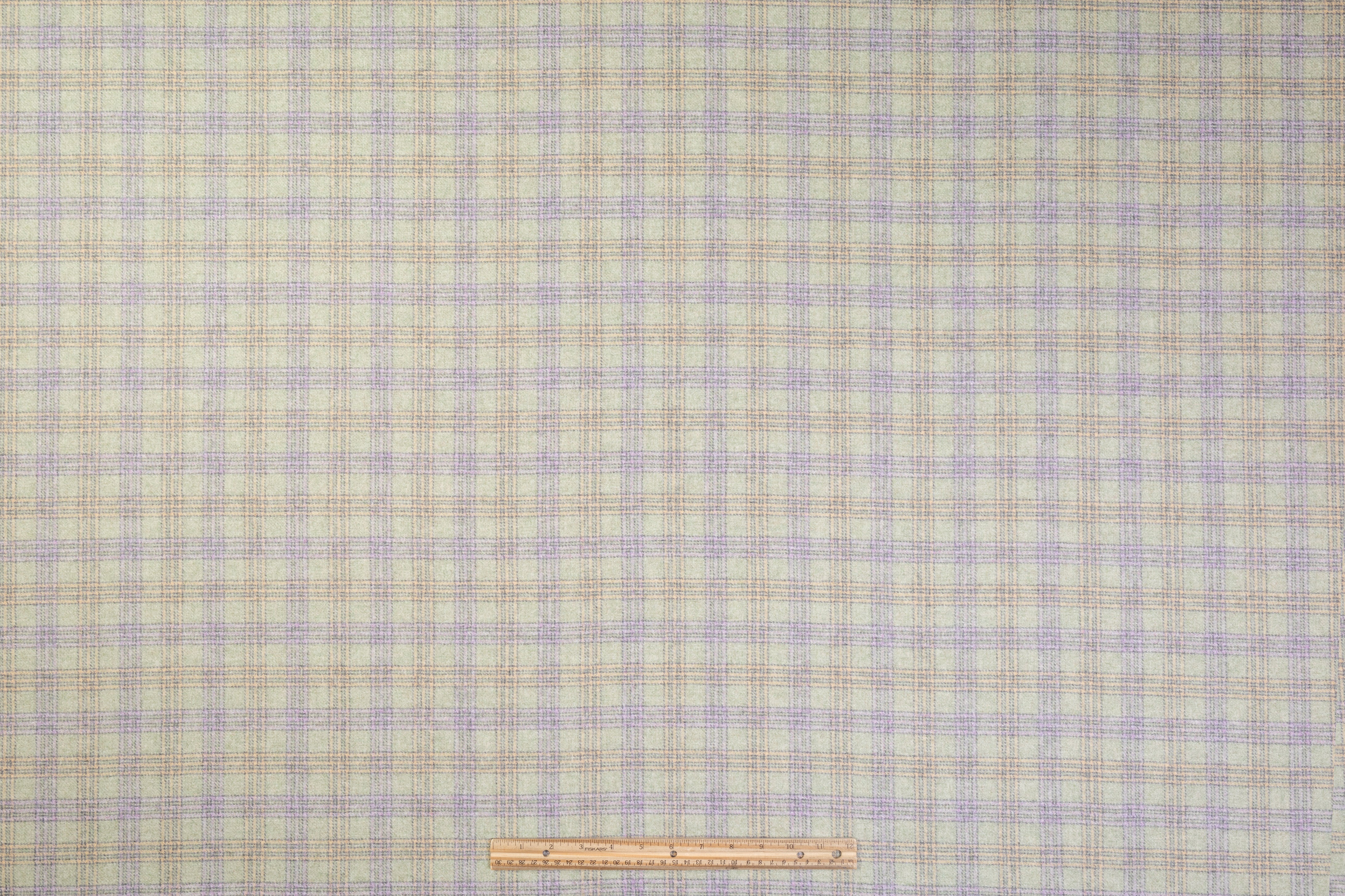 Checked Italian Wool - Sage Green / Lavender / Yellow