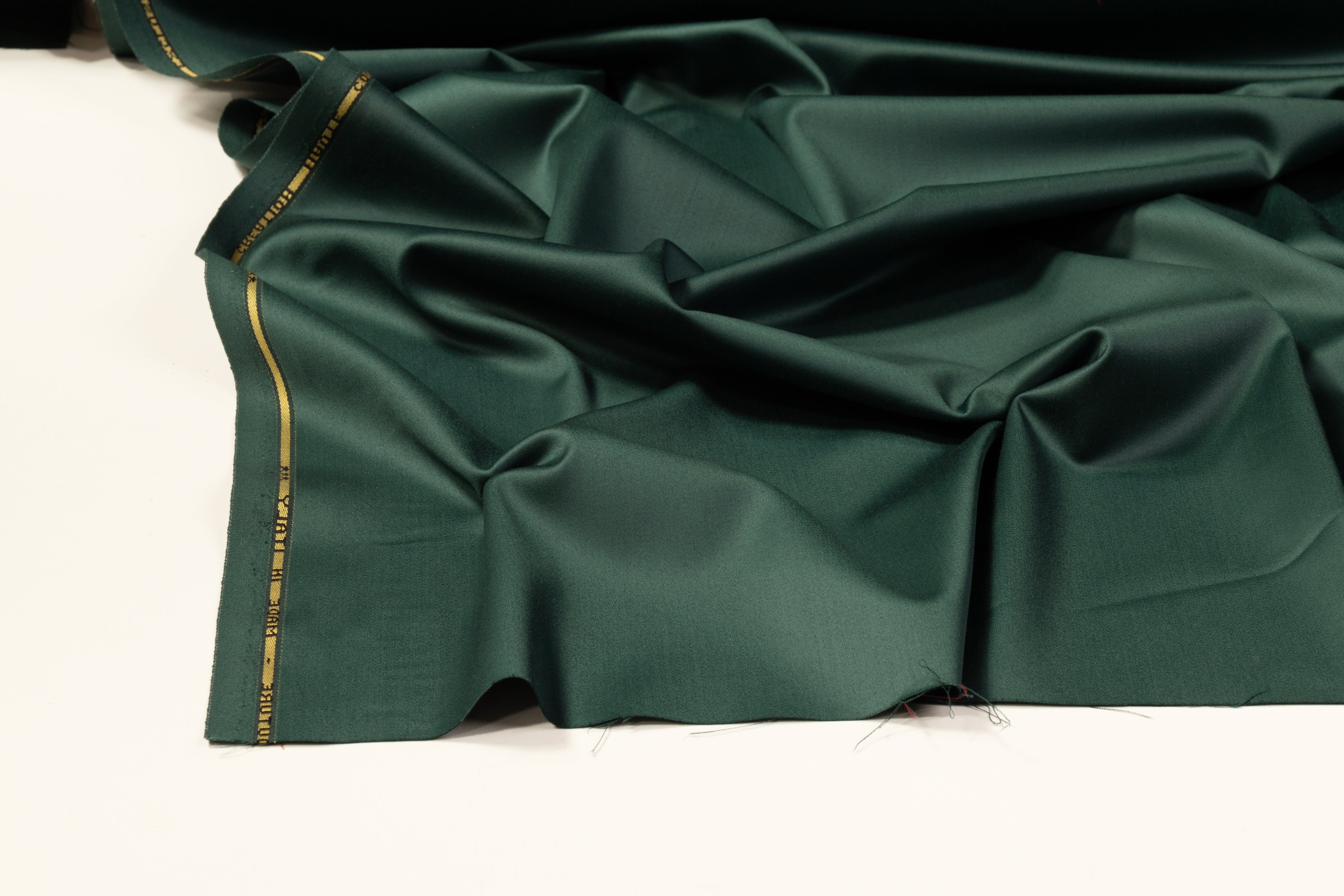 Italian Wool Satin Faille Suiting - Green