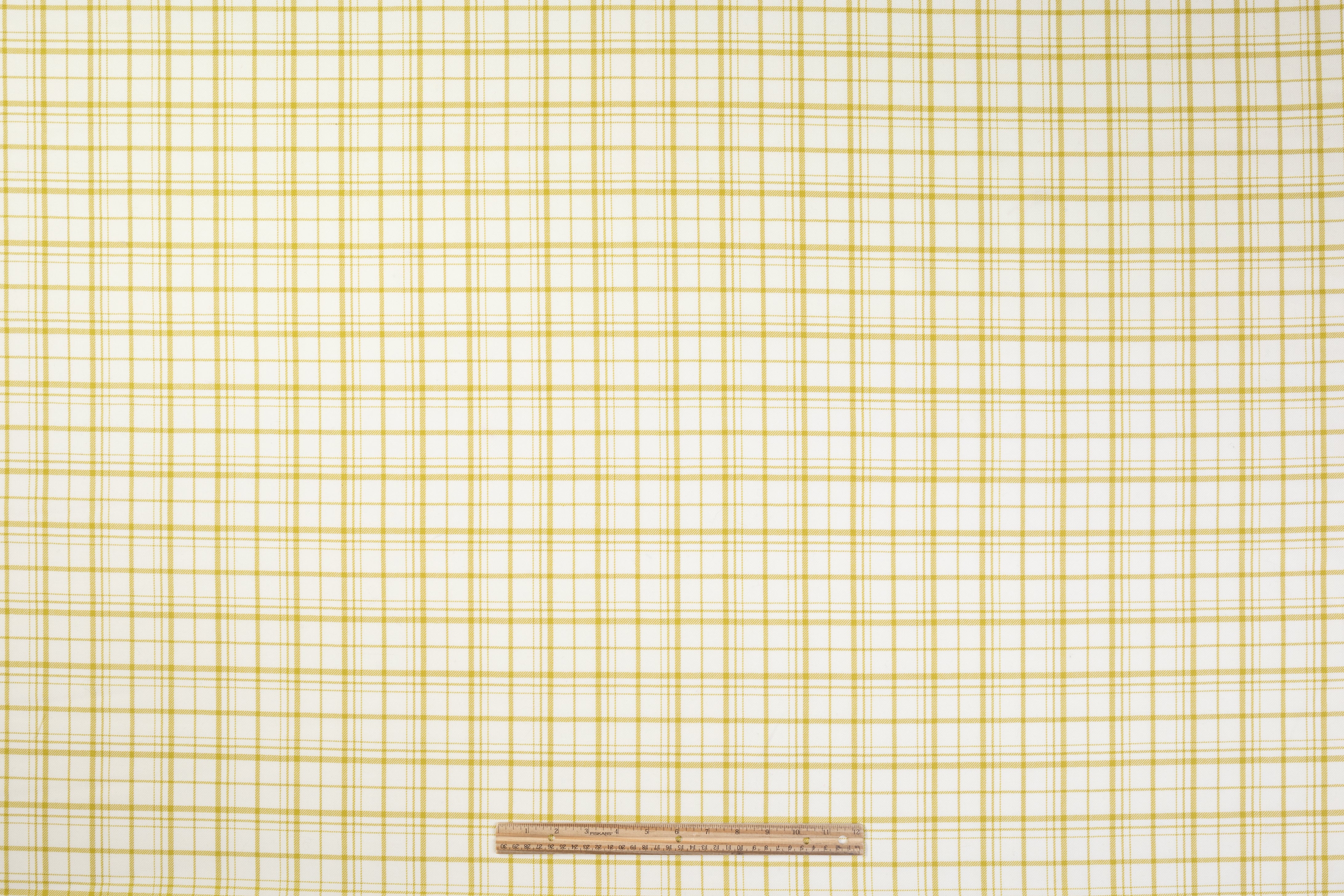 Checked Italian Wool Suiting - Off White / Chartreuse