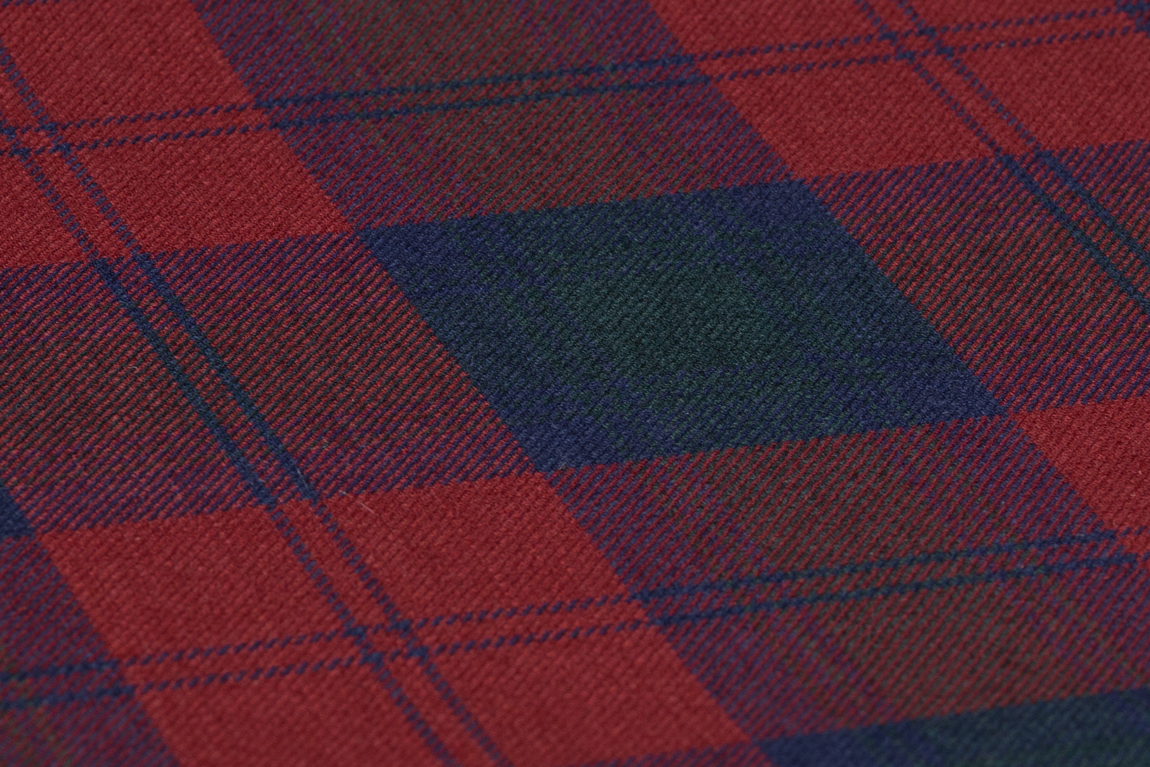 Checked Italian Wool Suiting - Burgundy / Navy / Green