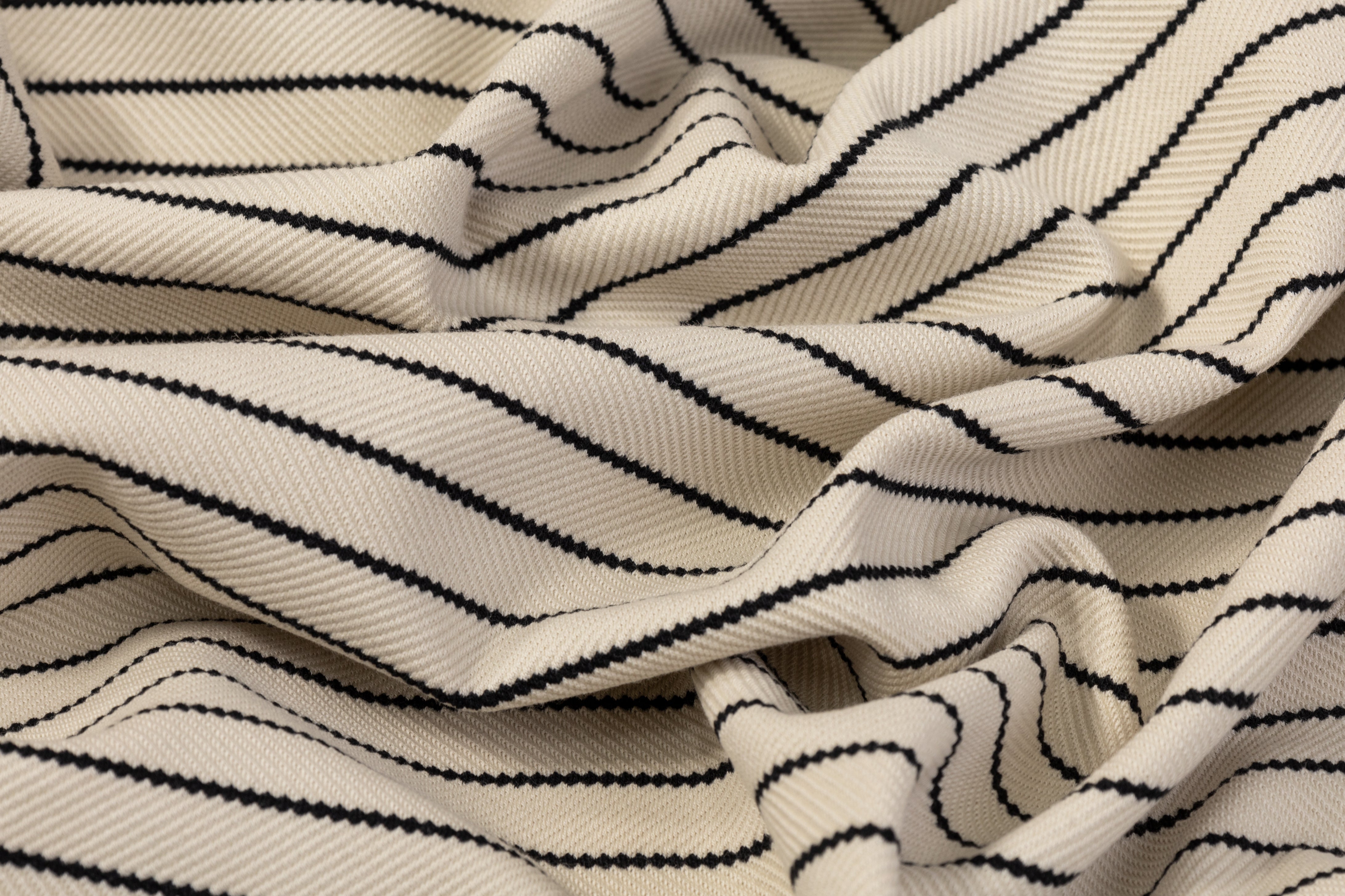 Striped Rayon Jersey Knit - Beige / Black