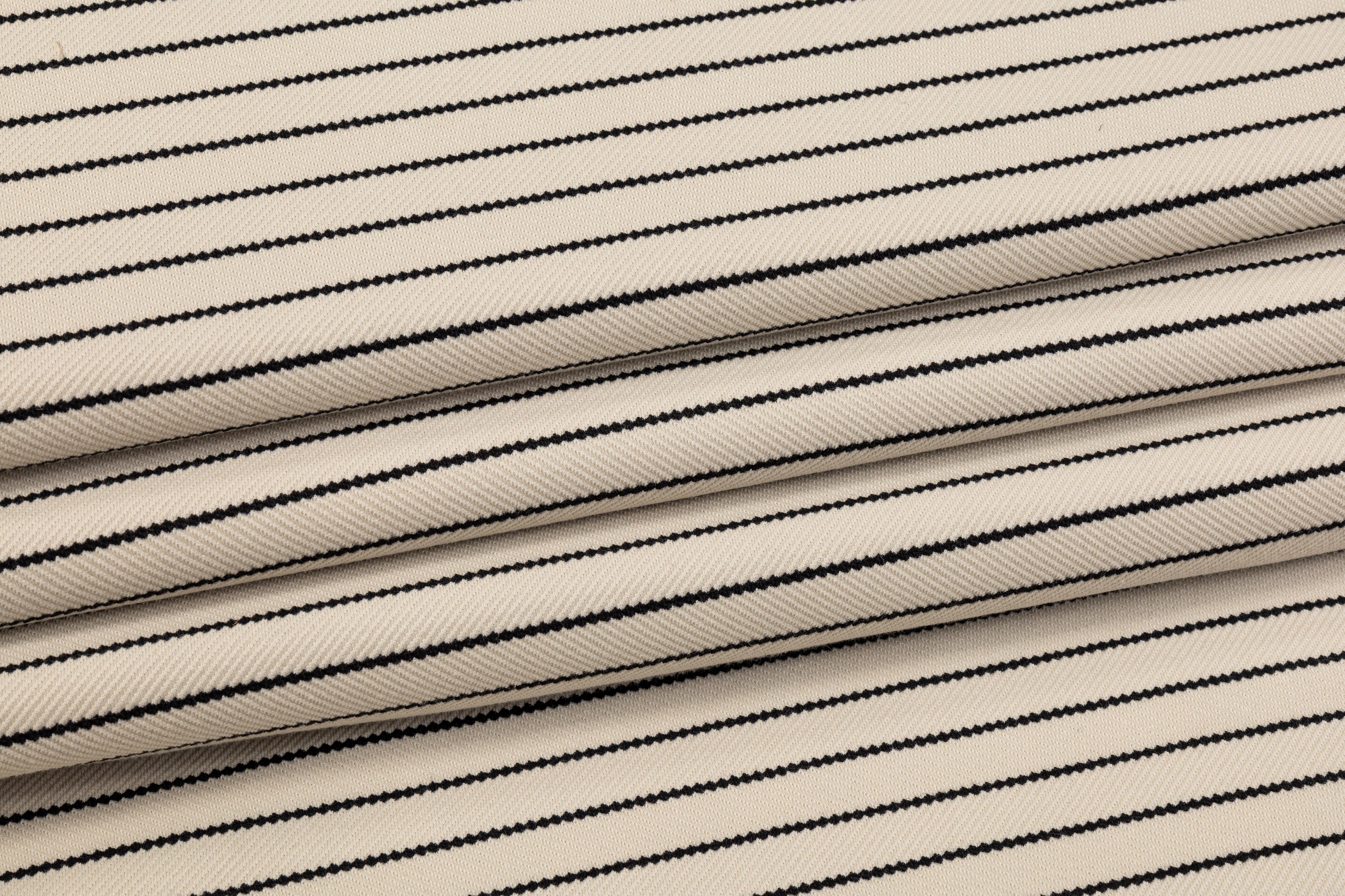 Striped Rayon Jersey Knit - Beige / Black