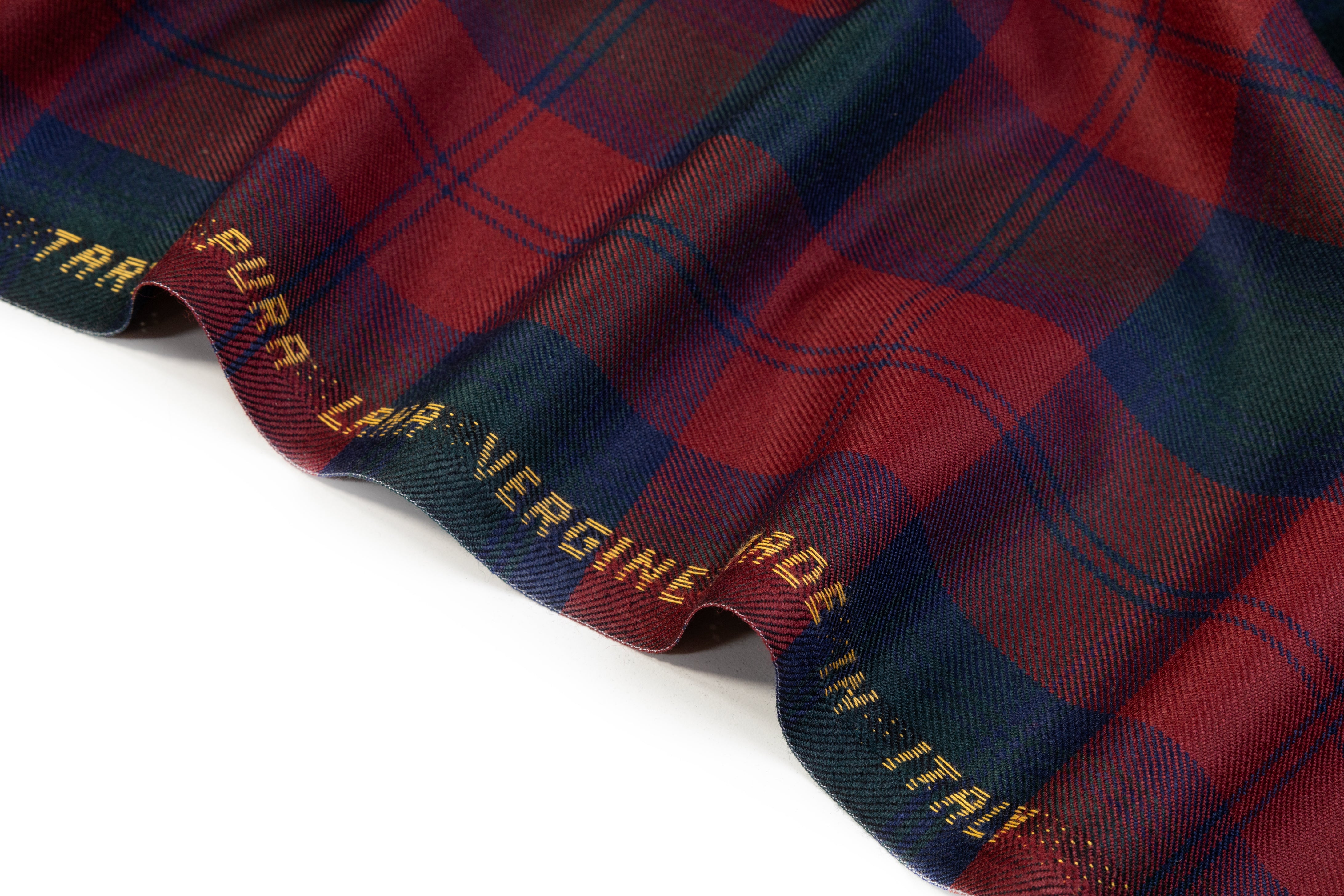 Checked Italian Wool Suiting - Burgundy / Navy / Green