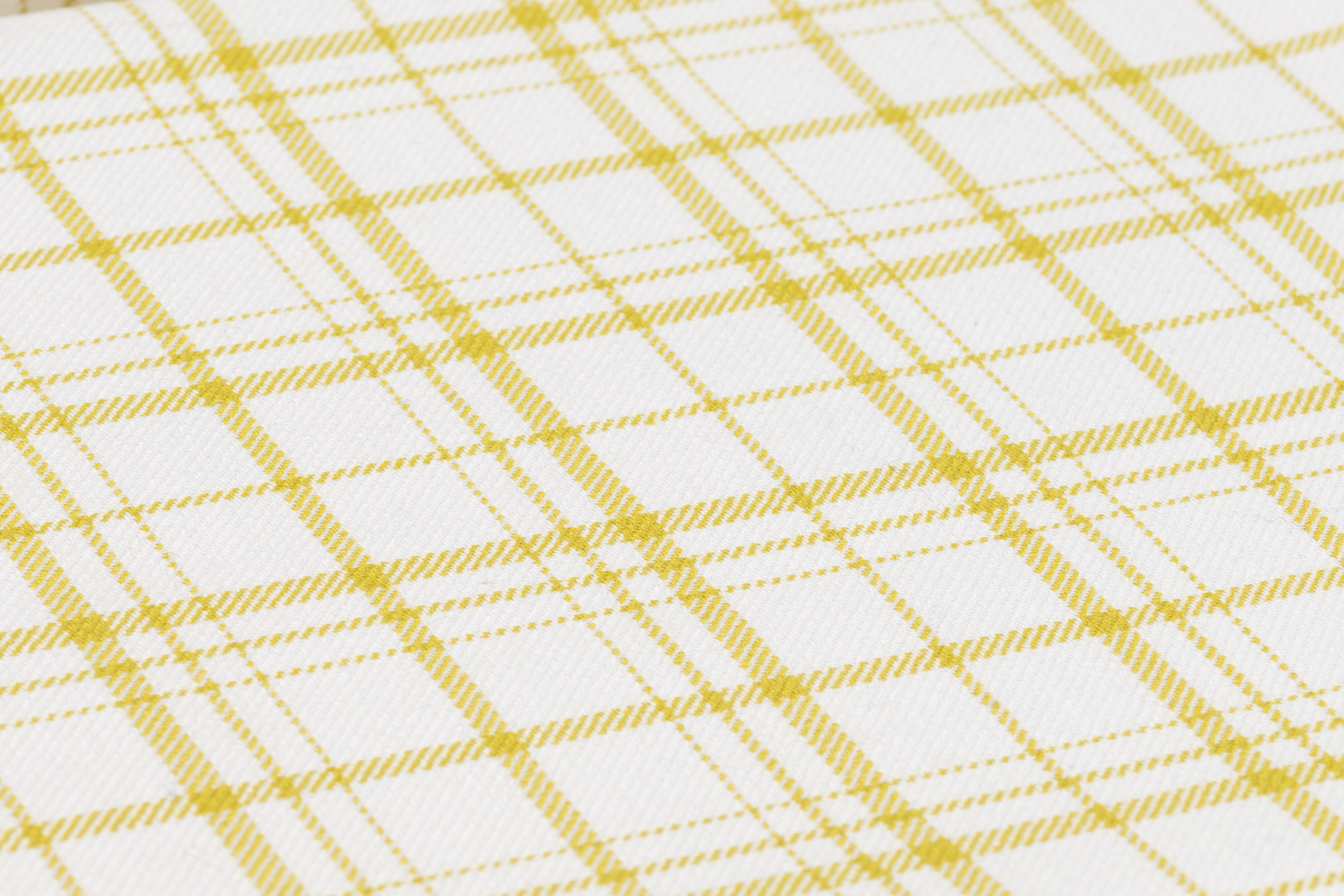 Checked Italian Wool Suiting - Off White / Chartreuse