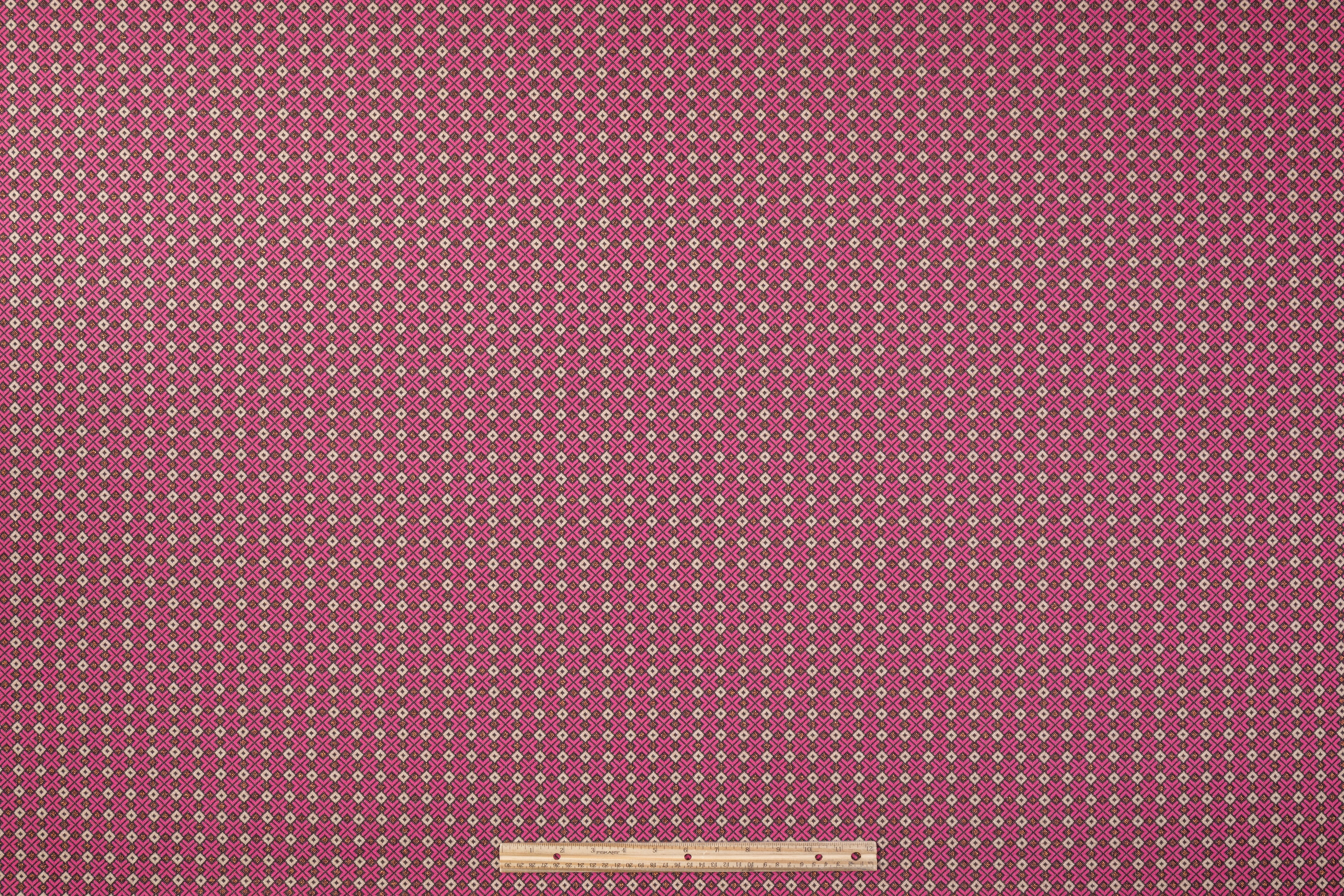 Fused Metallic Italian Brocade - Pink / Gold