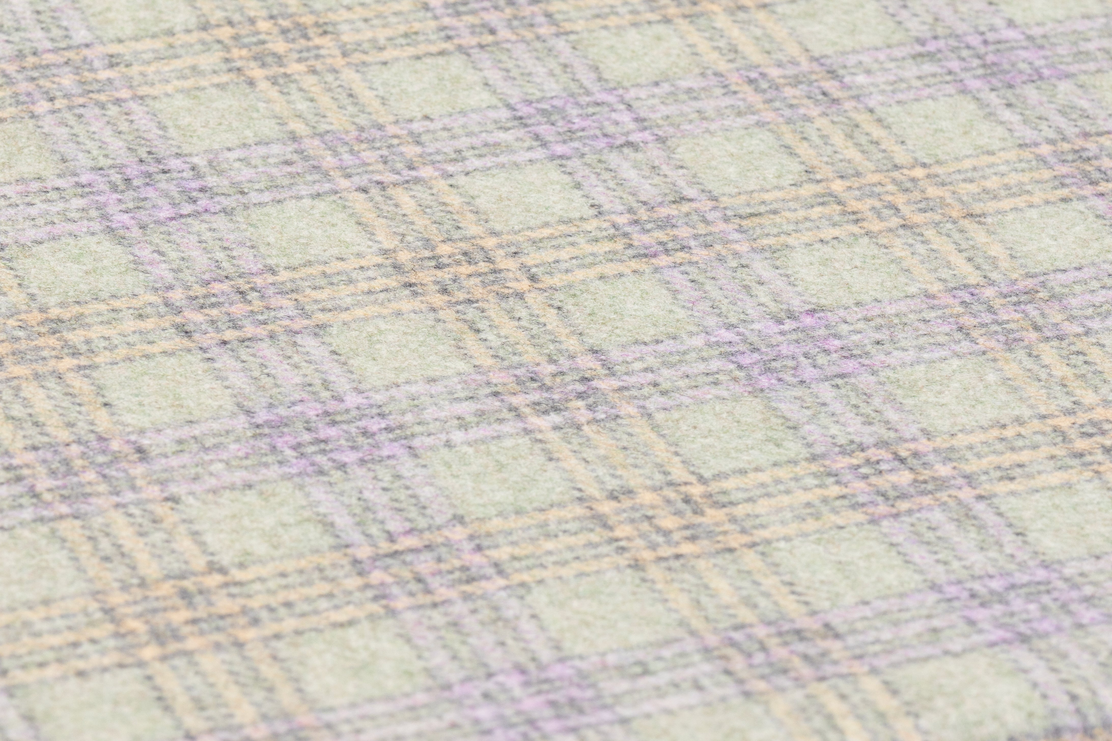 Checked Italian Wool - Sage Green / Lavender / Yellow