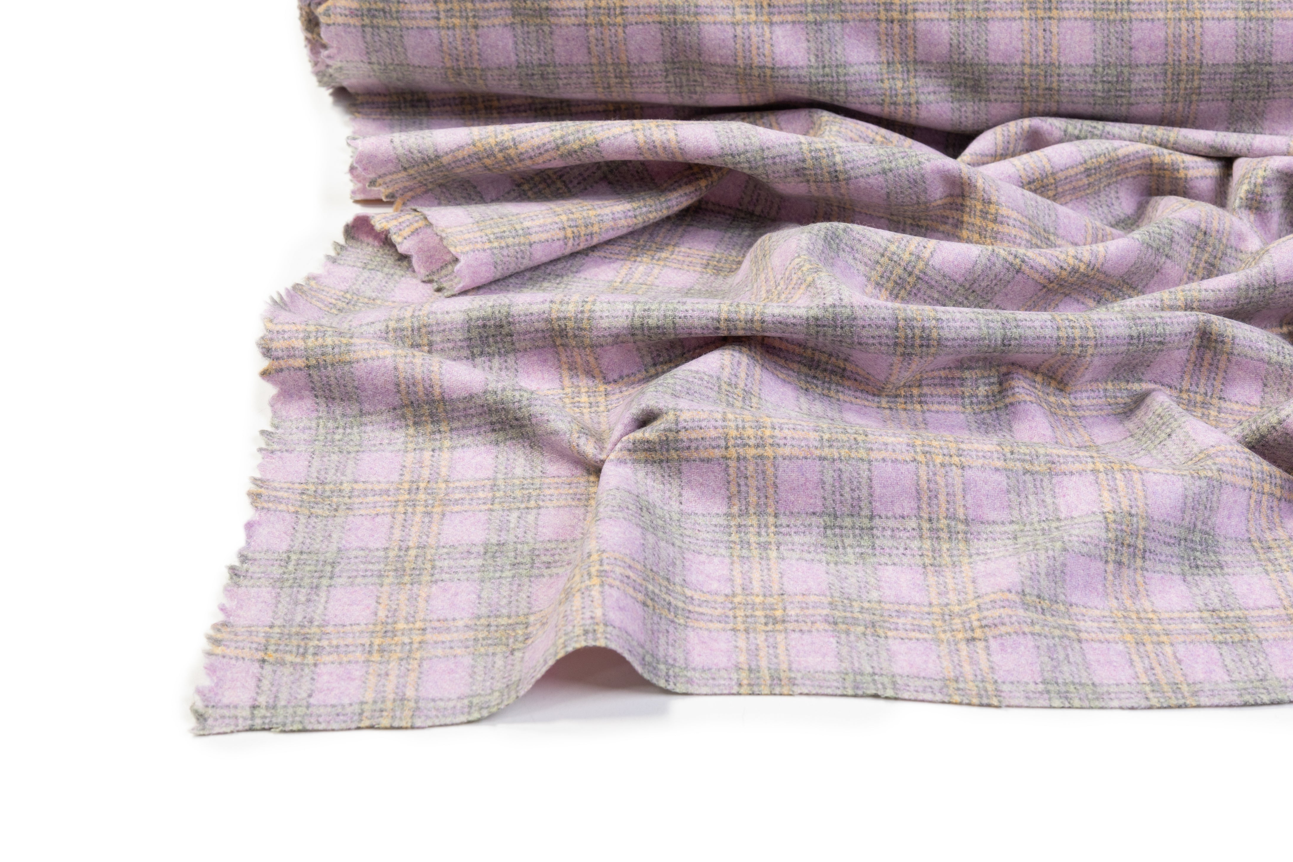 Checked Italian Wool - Lavender / Sage Green / Yellow